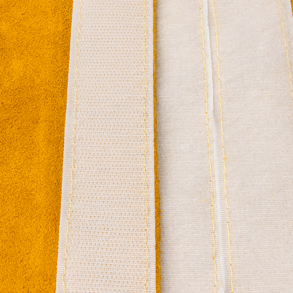 Copri gamba da saldatore in pelle crosta bovina colore giallo