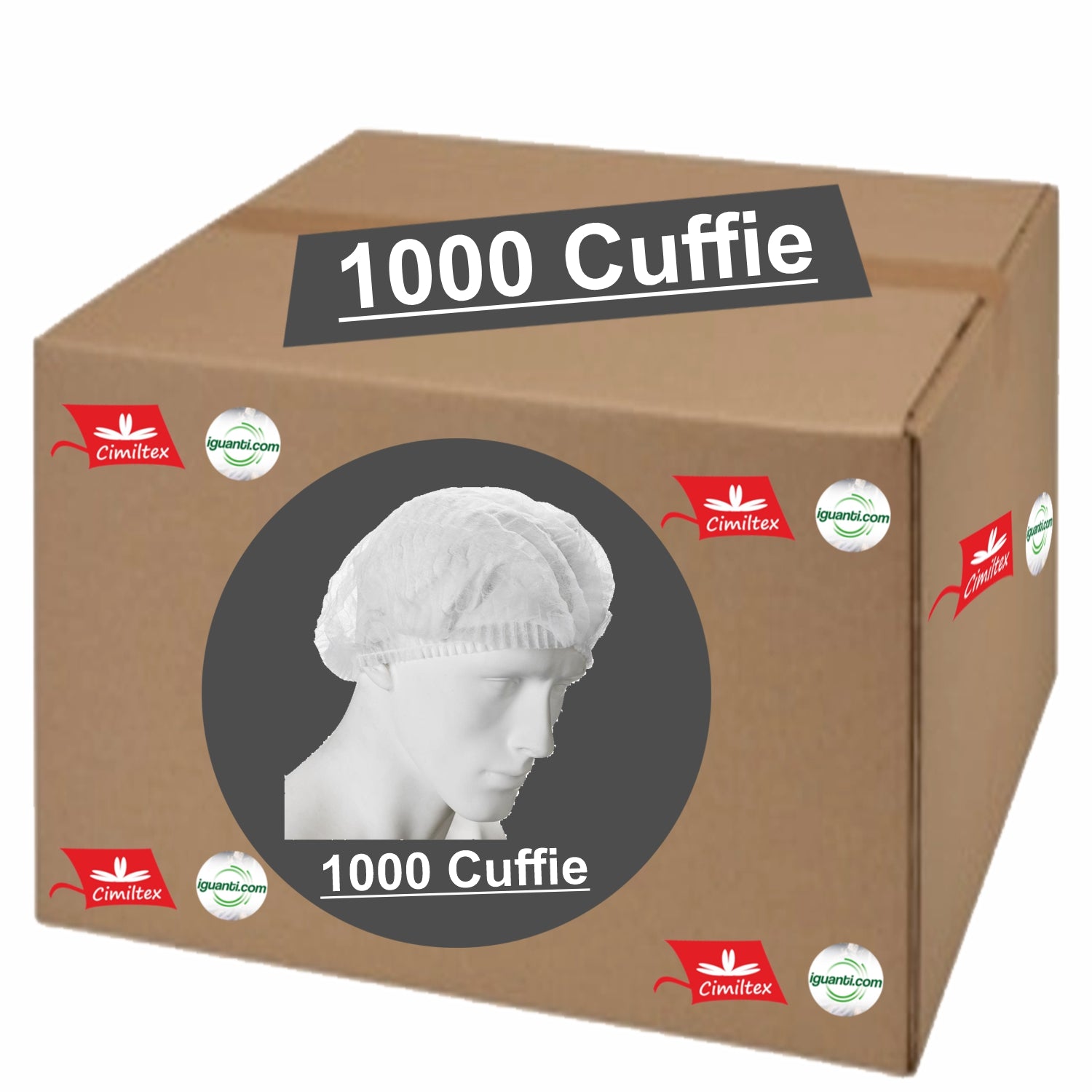 Cuffia a forma tonda con elastico su tutto il perimetro. Ottima traspirabilità DM classe I - 1000 cuffie