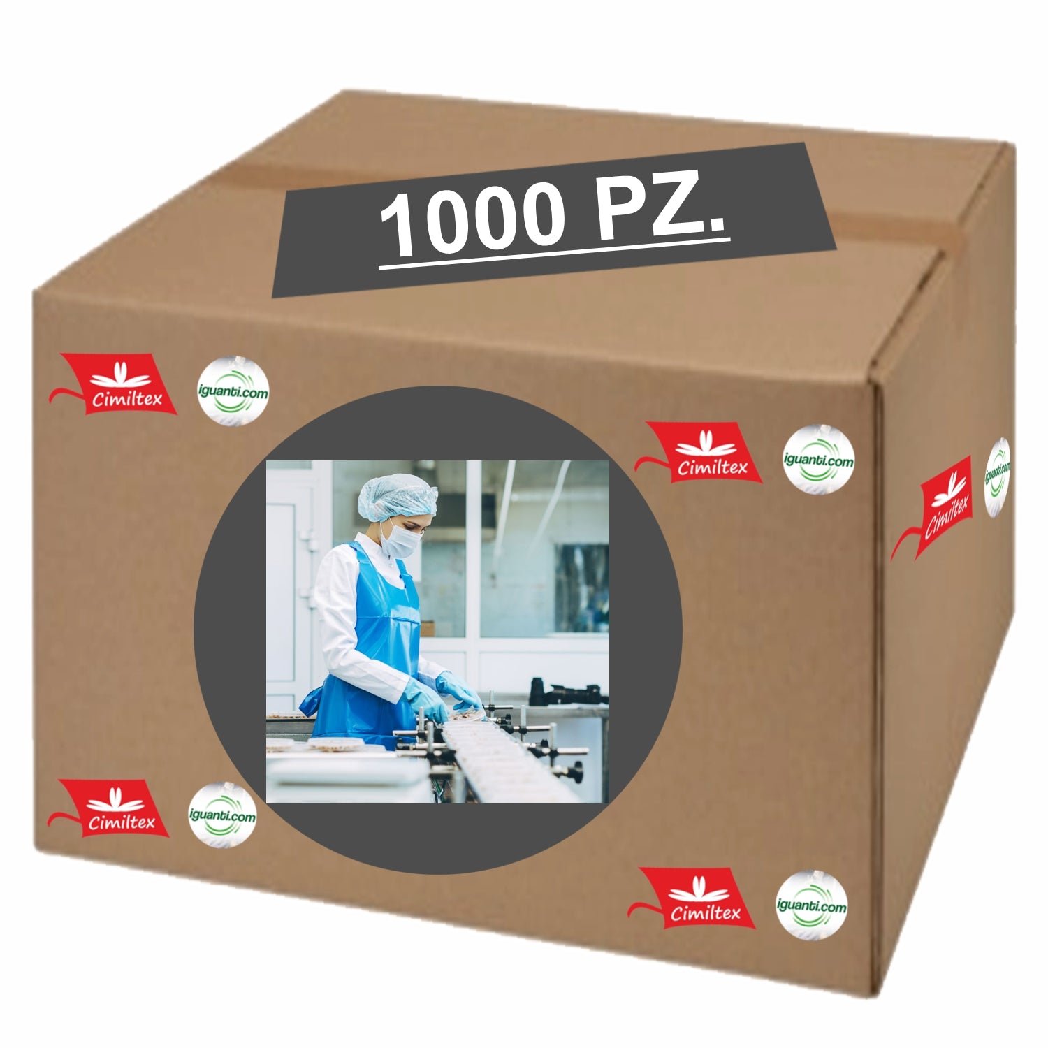 1000 pz. Grembiule di protezione monouso in pe Blu Pz 1000