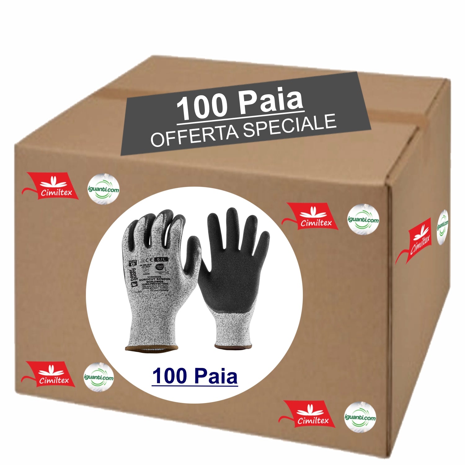 Guanti antitaglio HPPE palmo Doppia spalmatura micro schiuma NITRILE nero 1crnb