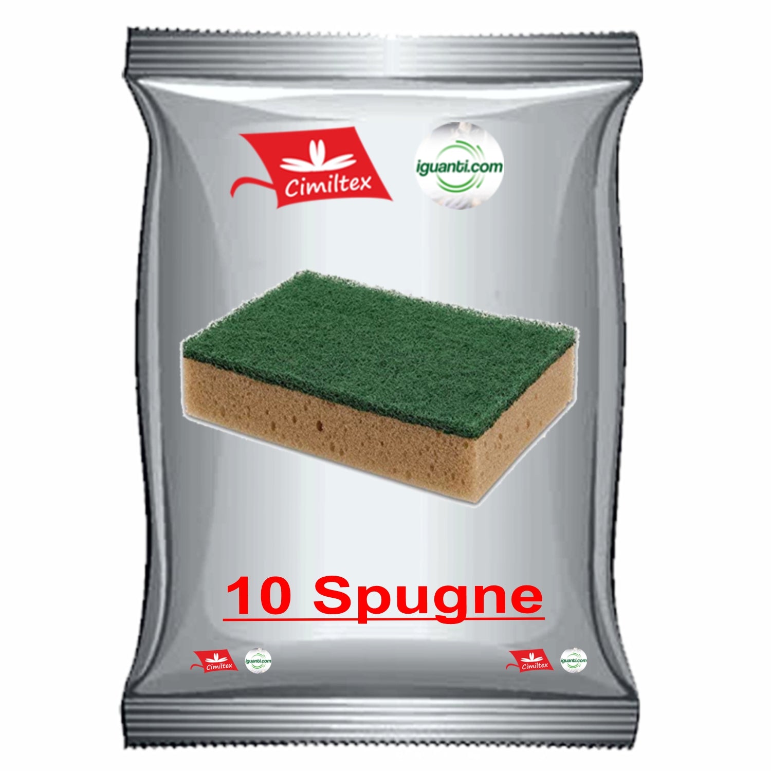 120 Spugne accoppiata Abrasiva Professionale tabacco cm. 10x14x3.5