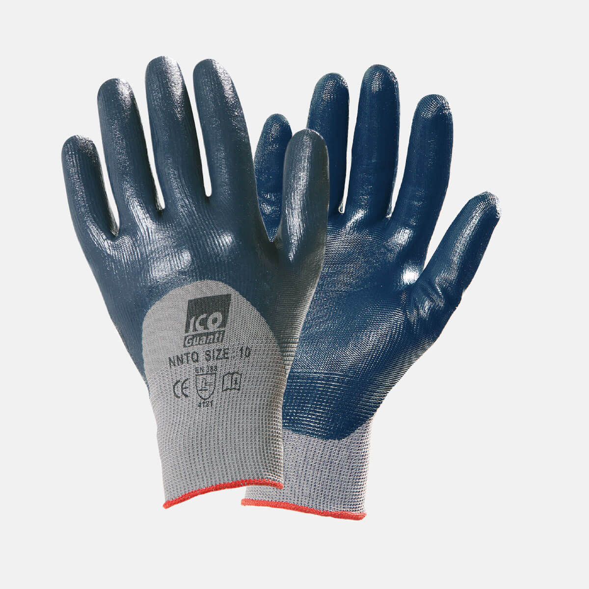 Guanti da lavoro nylon ricoperti in Nitrile 3/4 protezione da oli e grasso