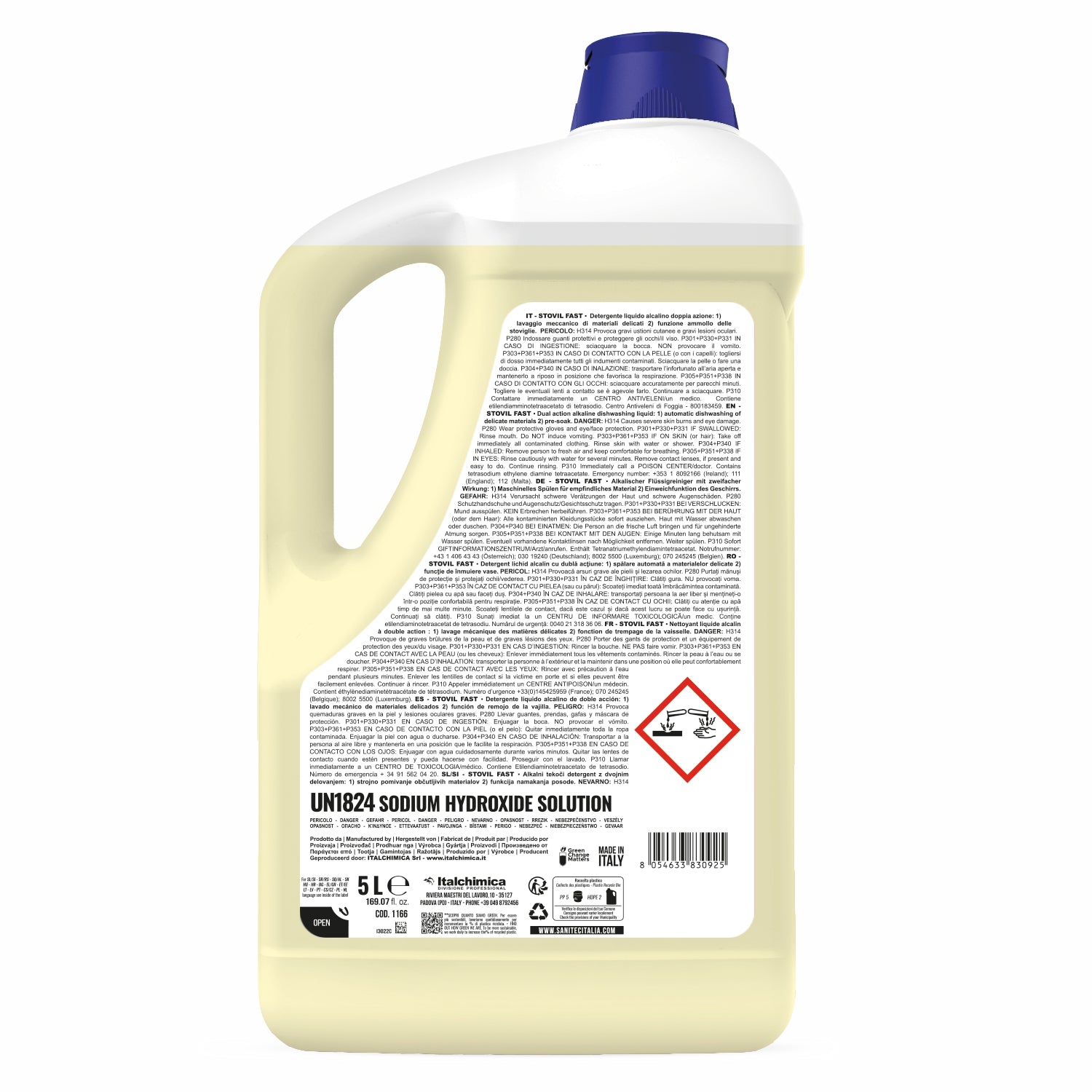 Lavastoviglie detergente Stovil Fast lavaggio meccanico delle stoviglie 5 litri sanitec 1166