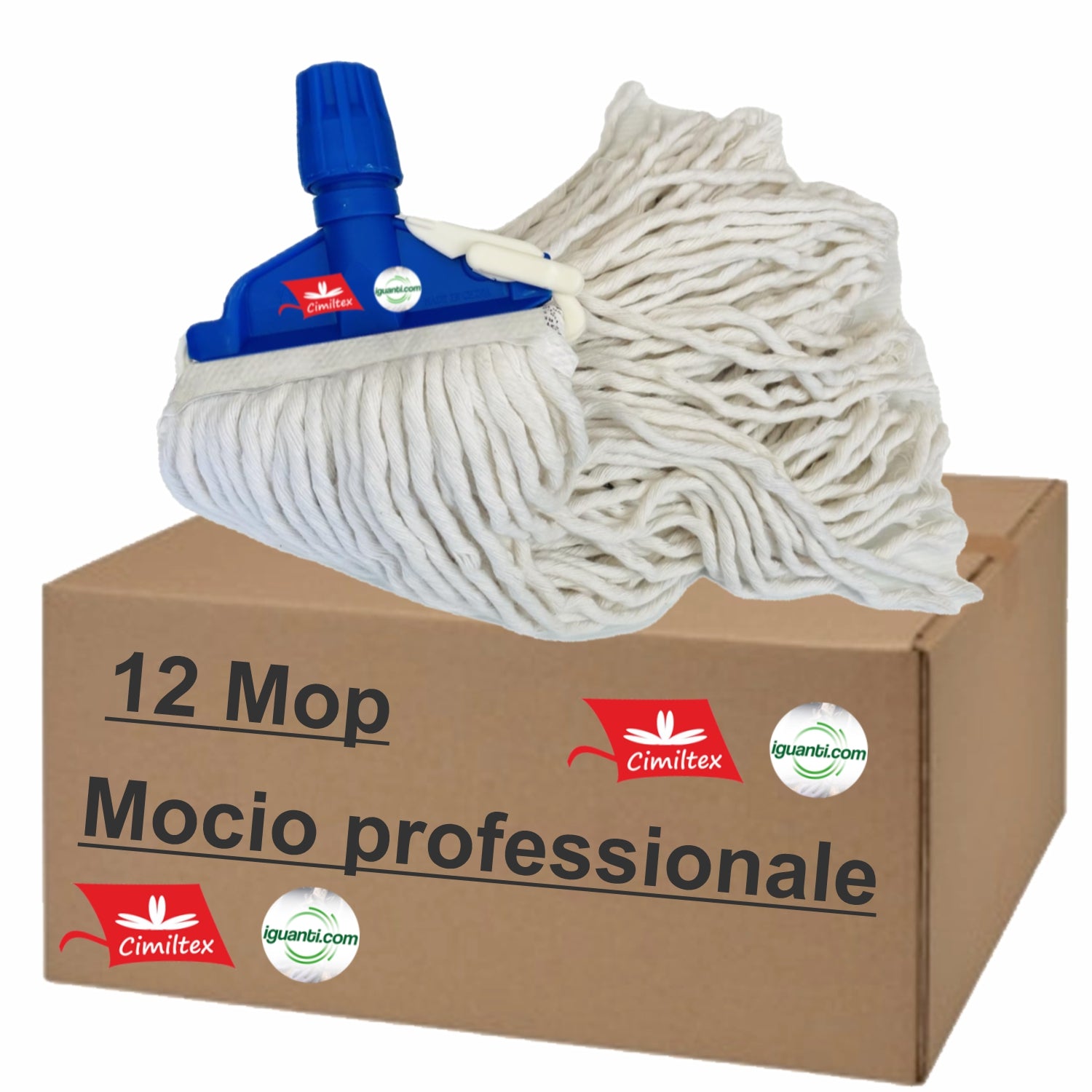 12 Mocio Mop cotone gr.500 lavapavimenti Professionale