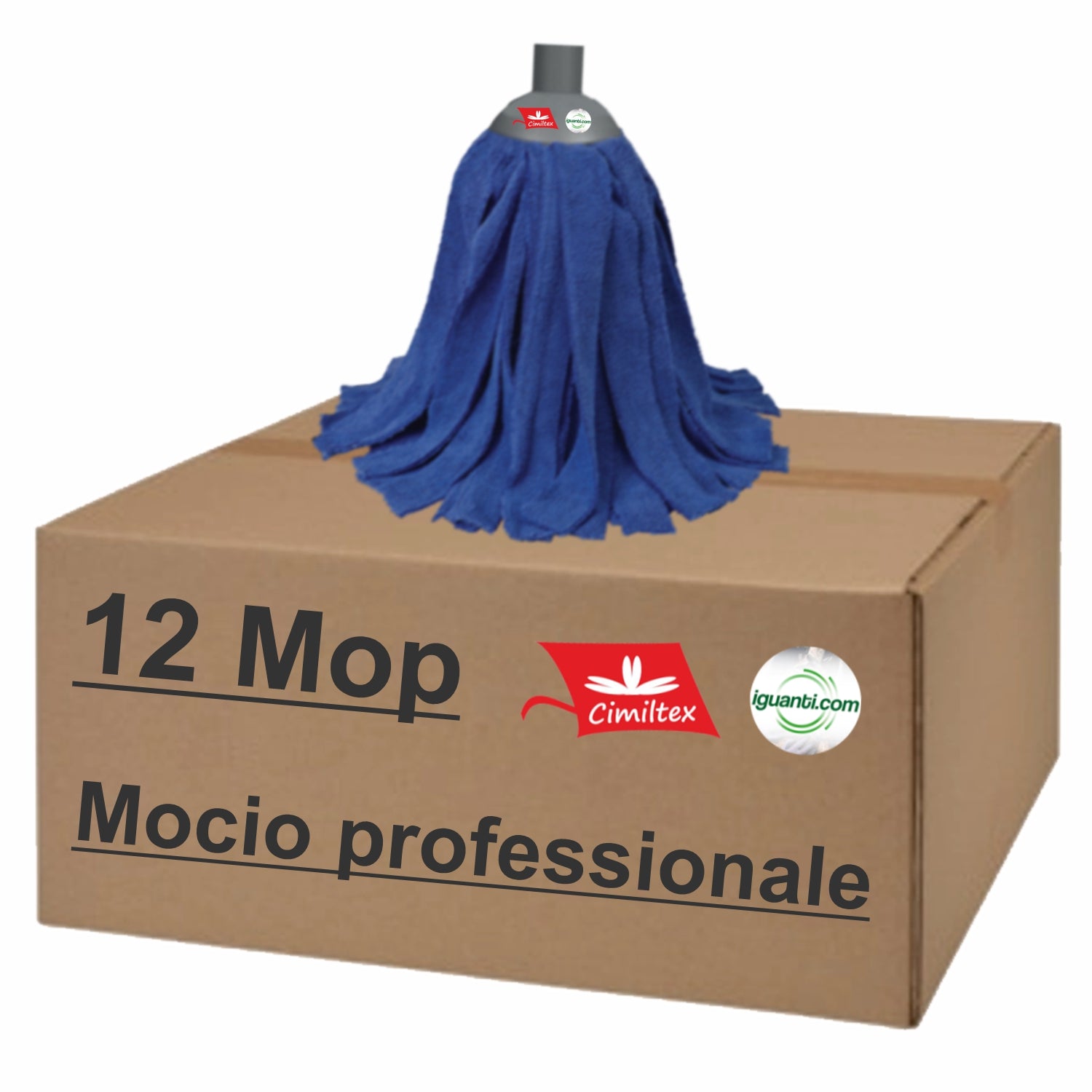 12 Mocio Mop Microfibra gr. 220 professionale filo tagliato ideale per tutti i tipi pavimenti