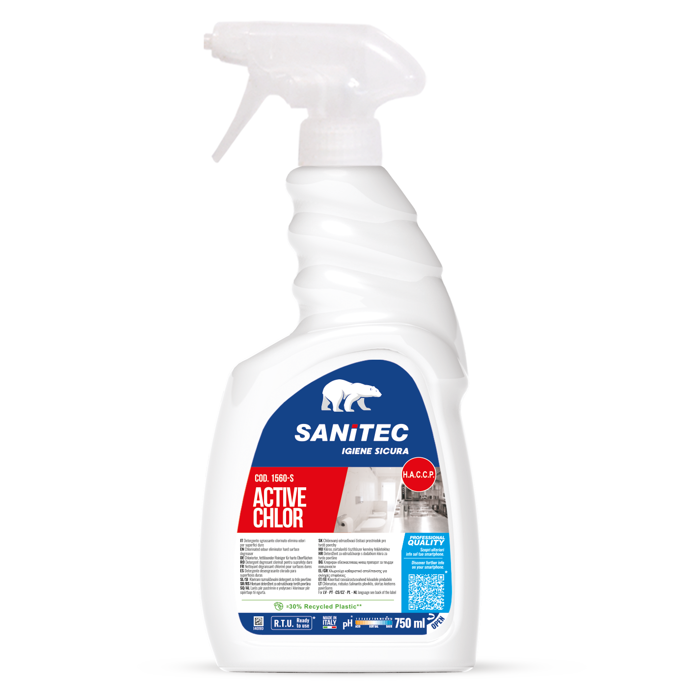 Disinfettante active chlor 750ml sanitec 1560-s