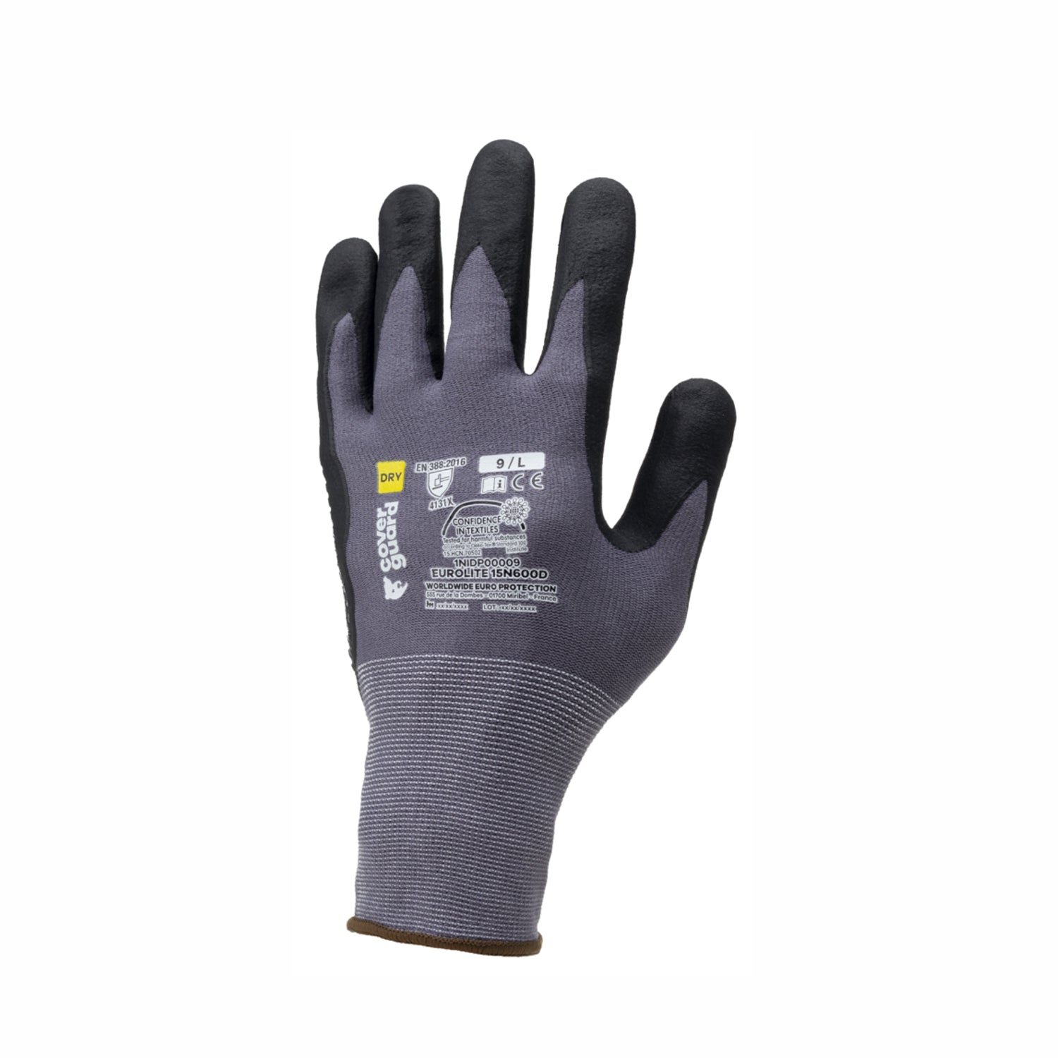 Guanti ricoperti in nitrile con puntinatura grip touch-screen 15n600d coverguard