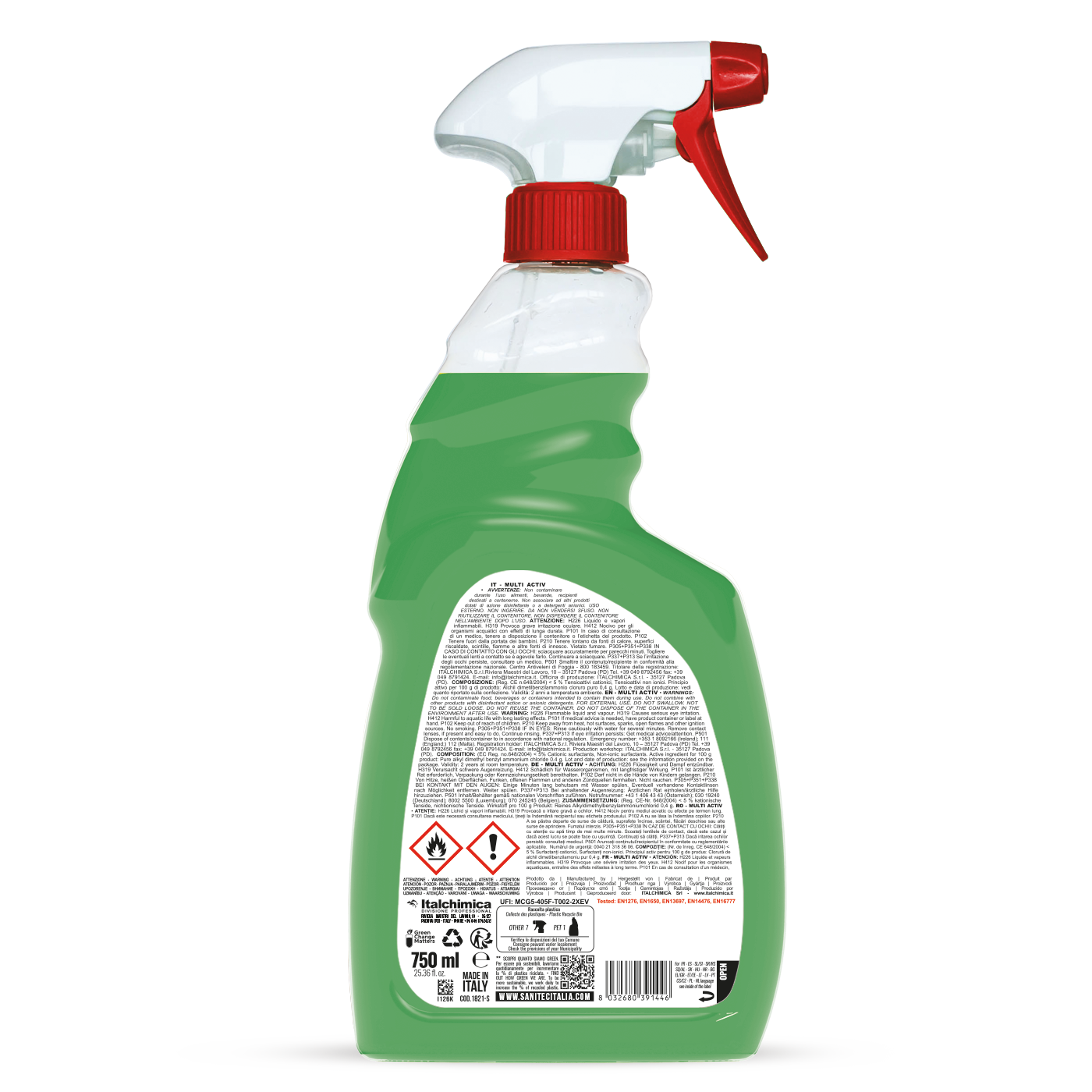 Disinfettante multi activ non profumato 750 ml sanitec 1821-S