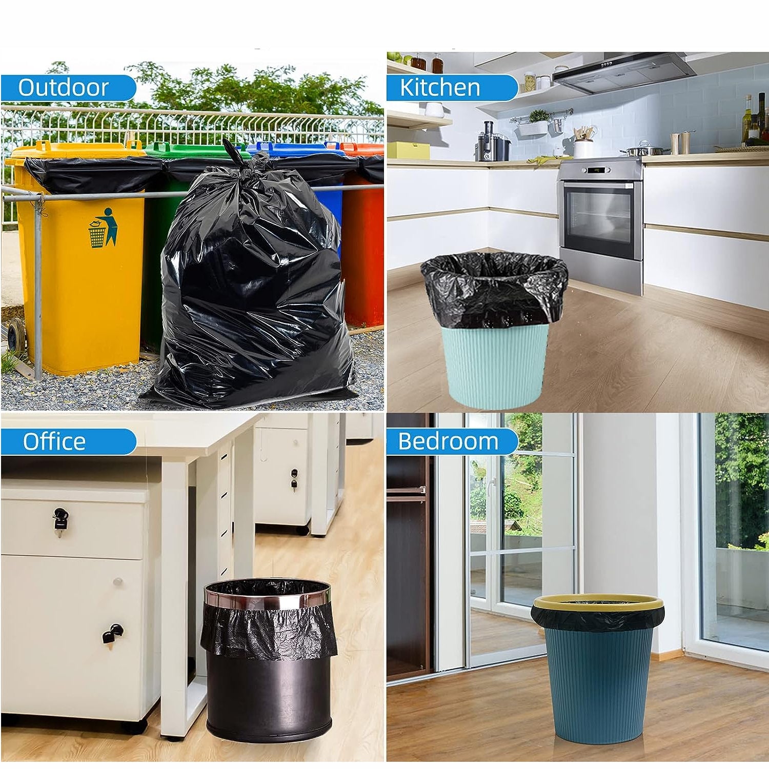 1000 Sacchi spazzatura 30 litri 50x60 cm. colore nero gr.9 20pzx50rotoli