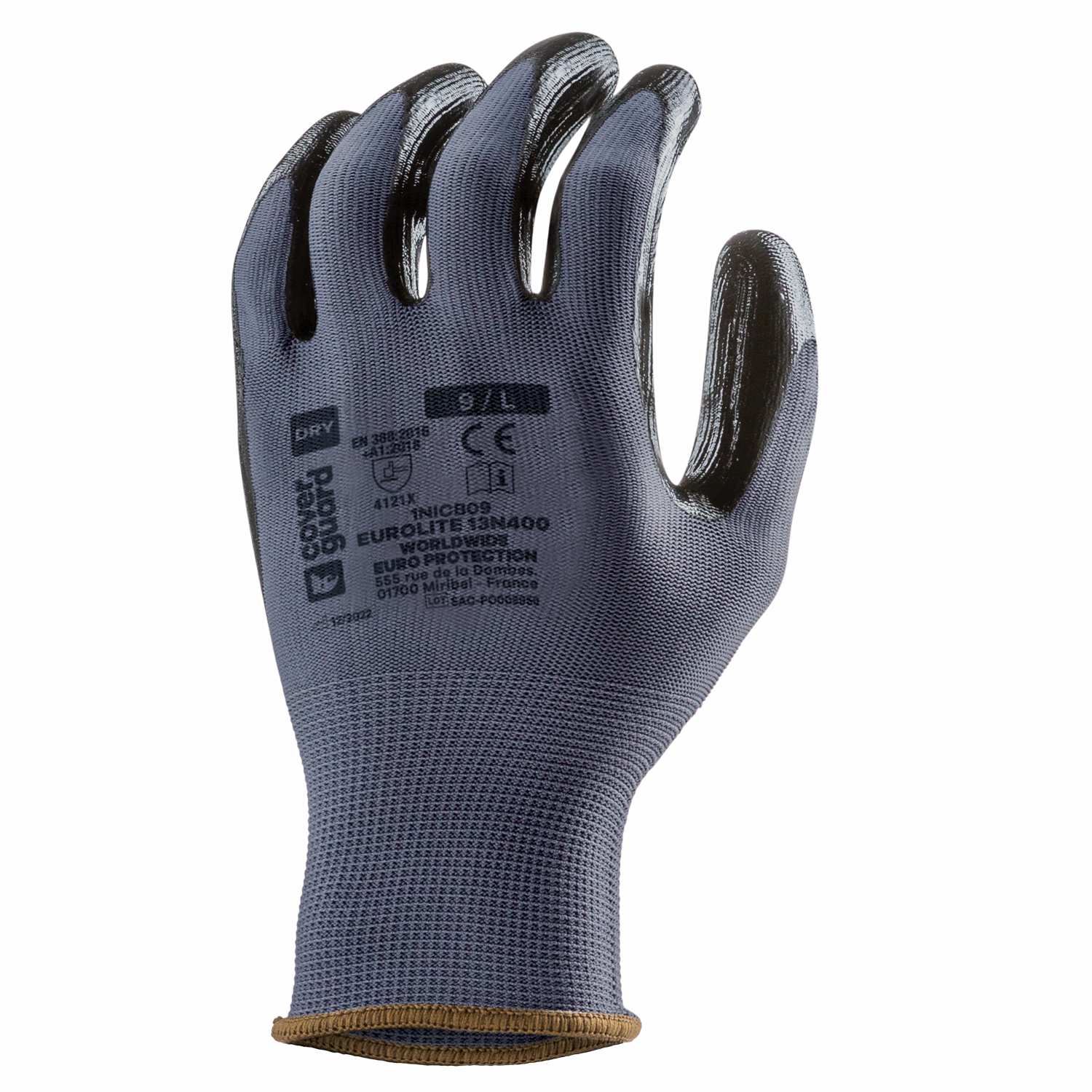 Guanti da lavoro nylon ricoperti in Nitrile 1/4 protezione da oli e grassi 1nicb