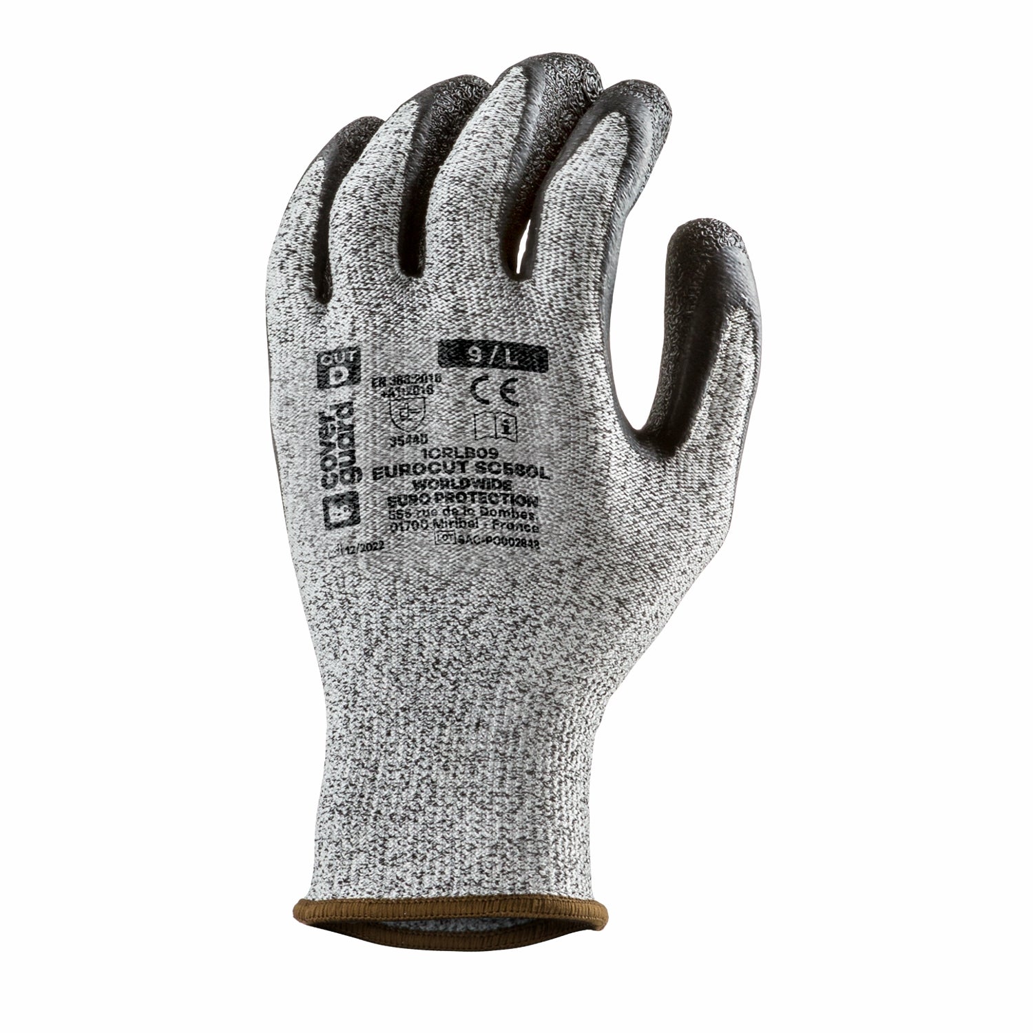 Guanti antitaglio spalmato in LATTICE hppe coste 13 ruvido nero 1crlb