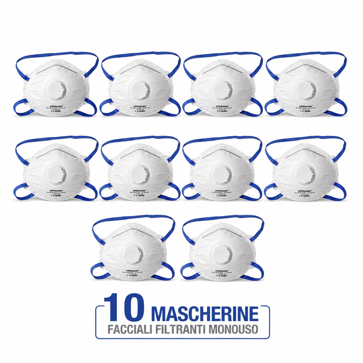 Mascherina FFP2 Monouso Con Valvola – Confezione da 10 pz | EN 149:2001+A1:2009