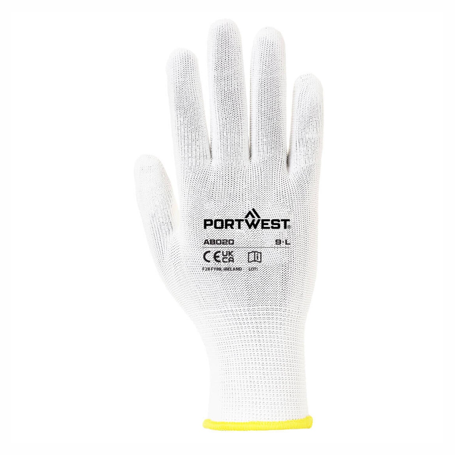 Guanti 100% poliestere elasticizzato calibro 13 ab020 portwest (acquisti 12 Paia)
