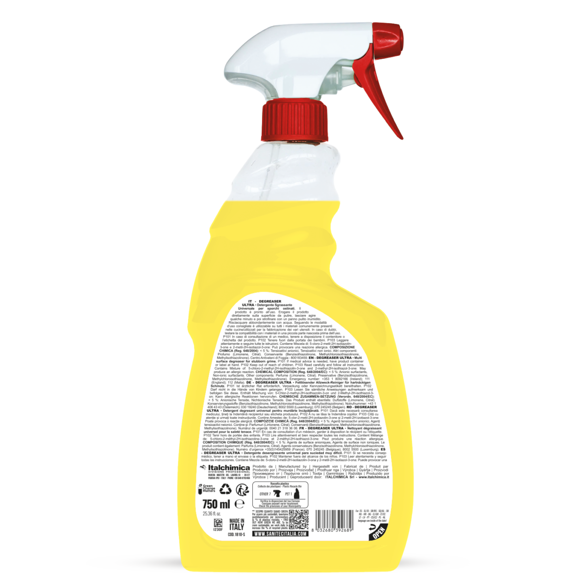 Sgrassatore detergente Degreaser ultra Limone  sgrassante 750 ML sanitec 1810-S