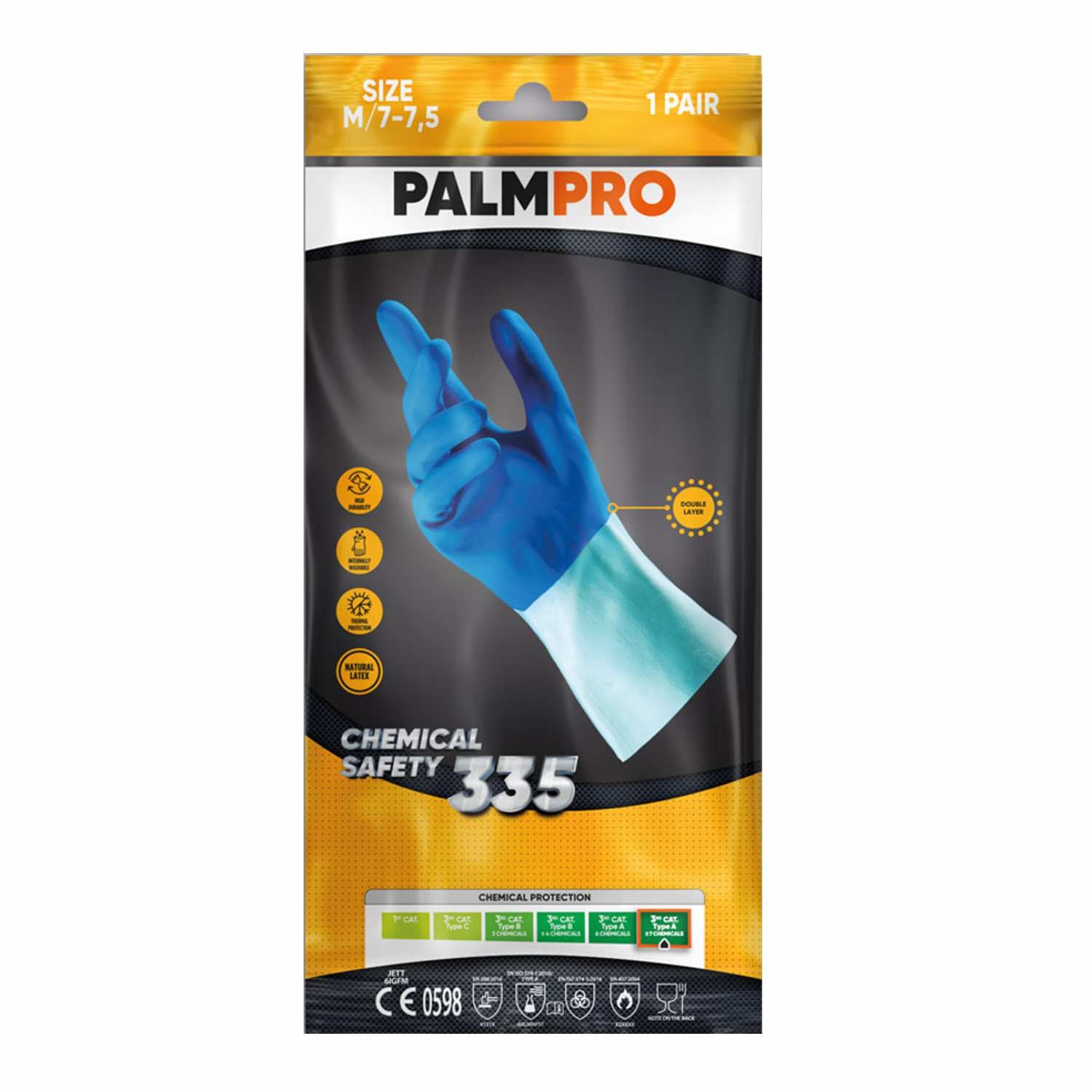 Guanti in lattice riusabili hold jett chemical safety 335