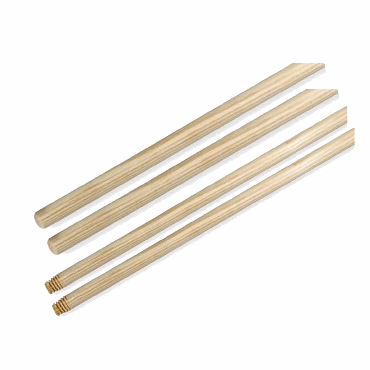 2 Manici per scopa industriale in legno, Bastone scopa con attacco universale, mc. 150