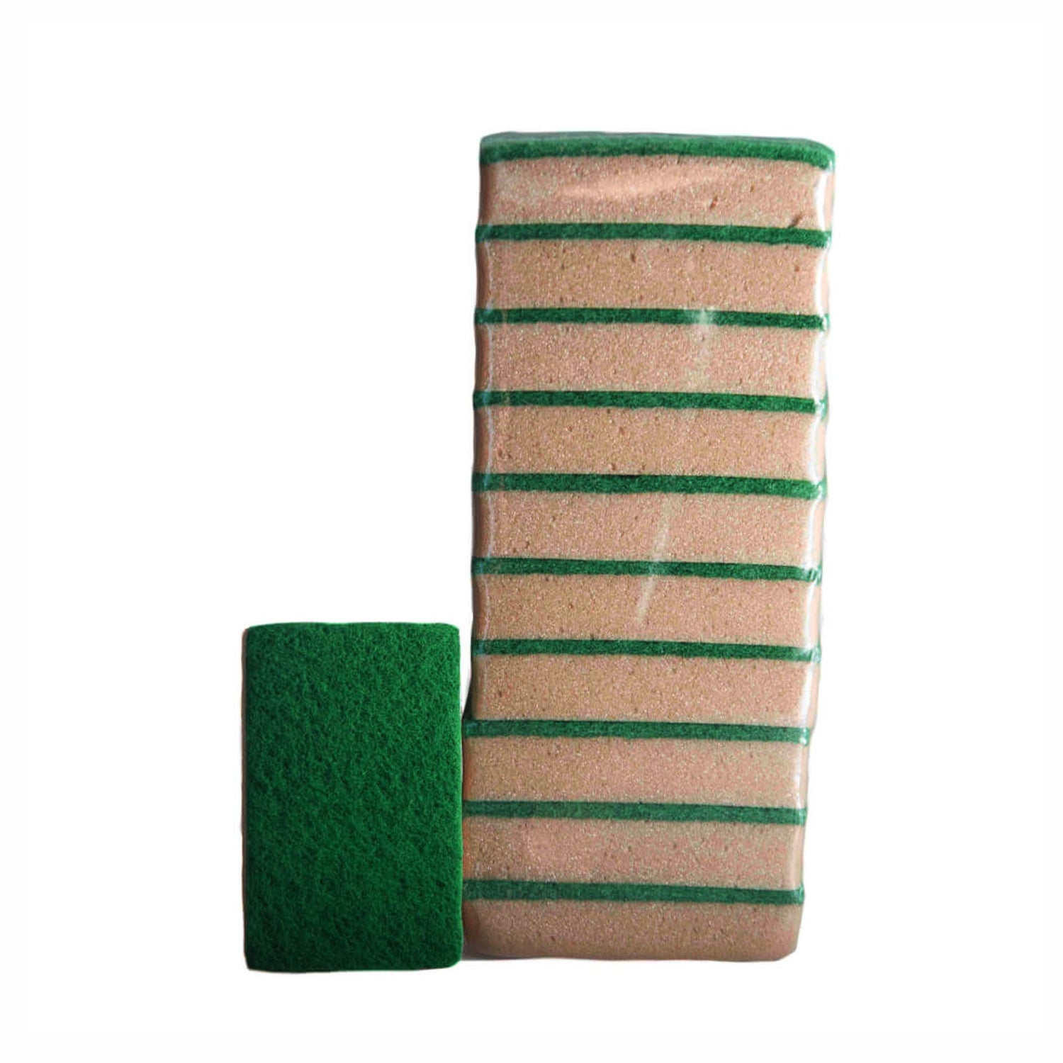 120 Spugne accoppiata Abrasiva Professionale tabacco cm. 10x14x3.5