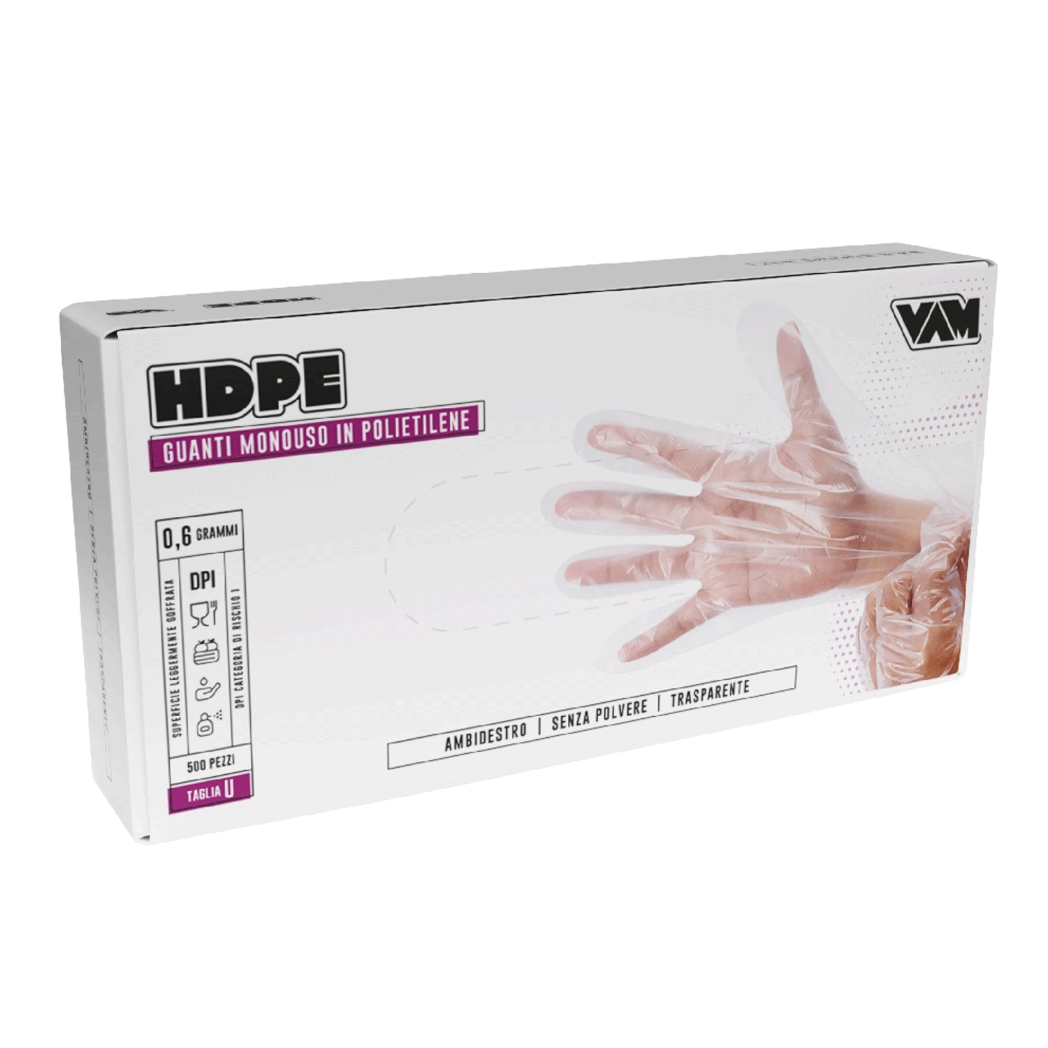 10.000 Guanti monouso in polietilene HDPE per distributori e ortofrutta Box da 500 – taglia XL