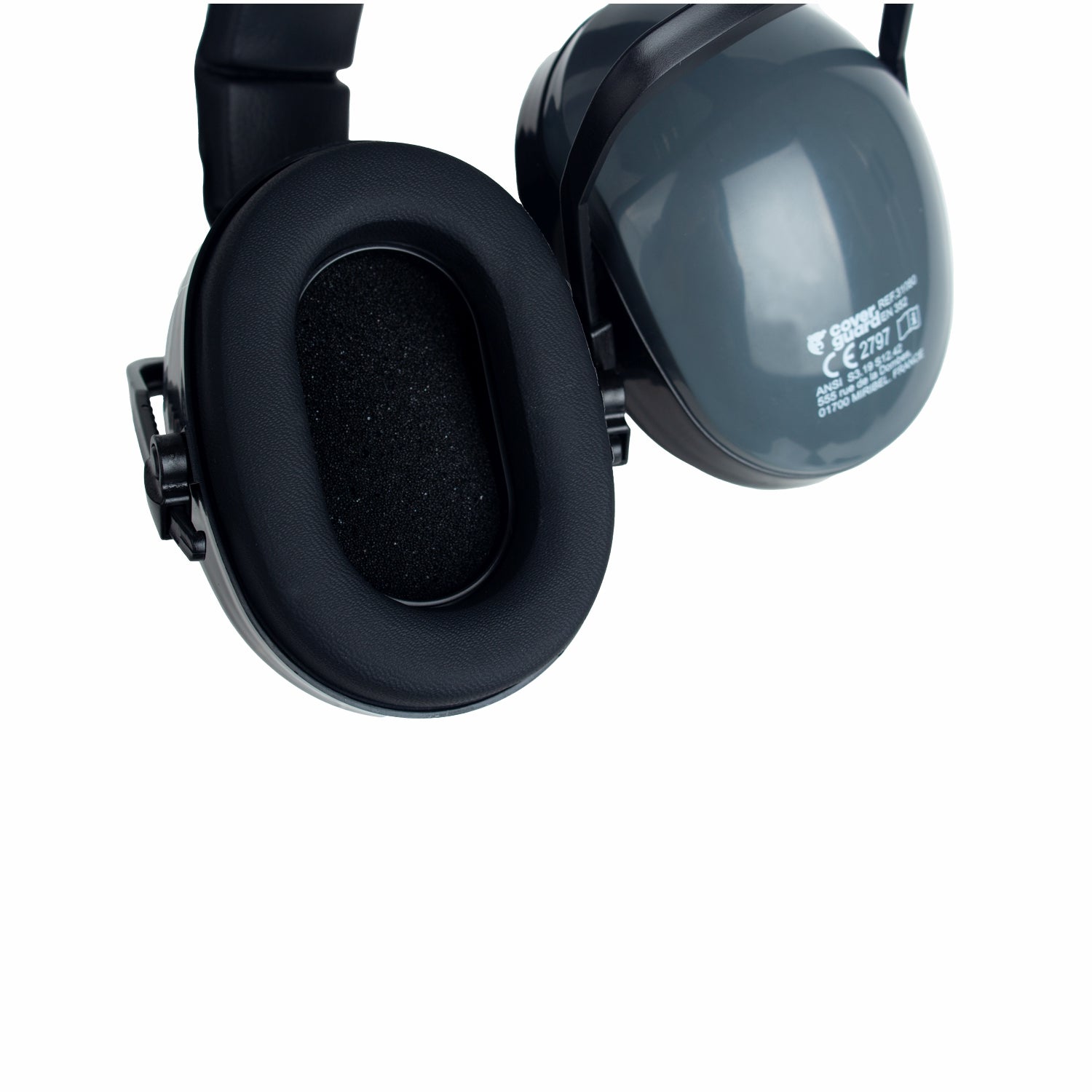 Cuffia auricolare 29,8 DB in ABS nero, archetto regolabile e pieghevole