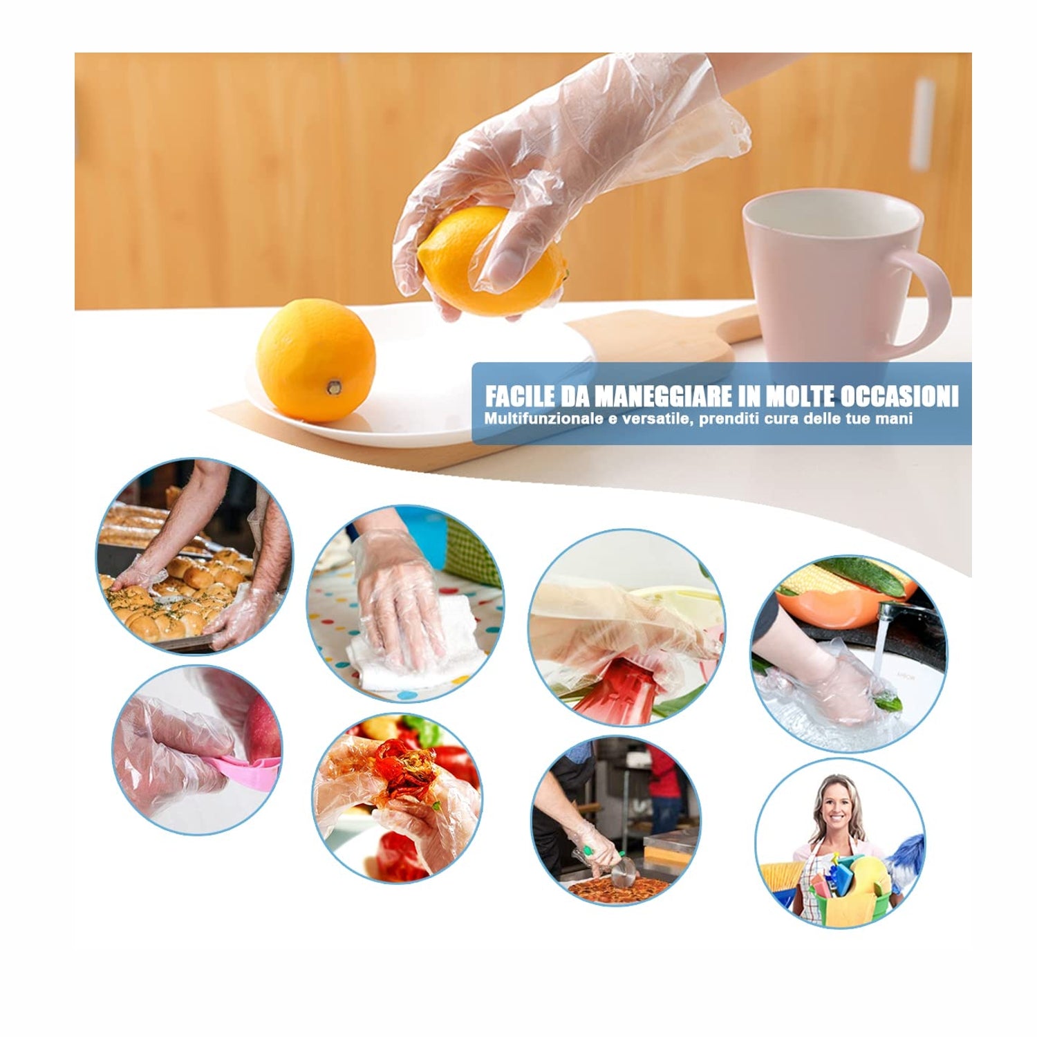 10.000 Guanti monouso per distributori pompe di benzina e ortofrutta 20 rotoli x 500 taglia XL