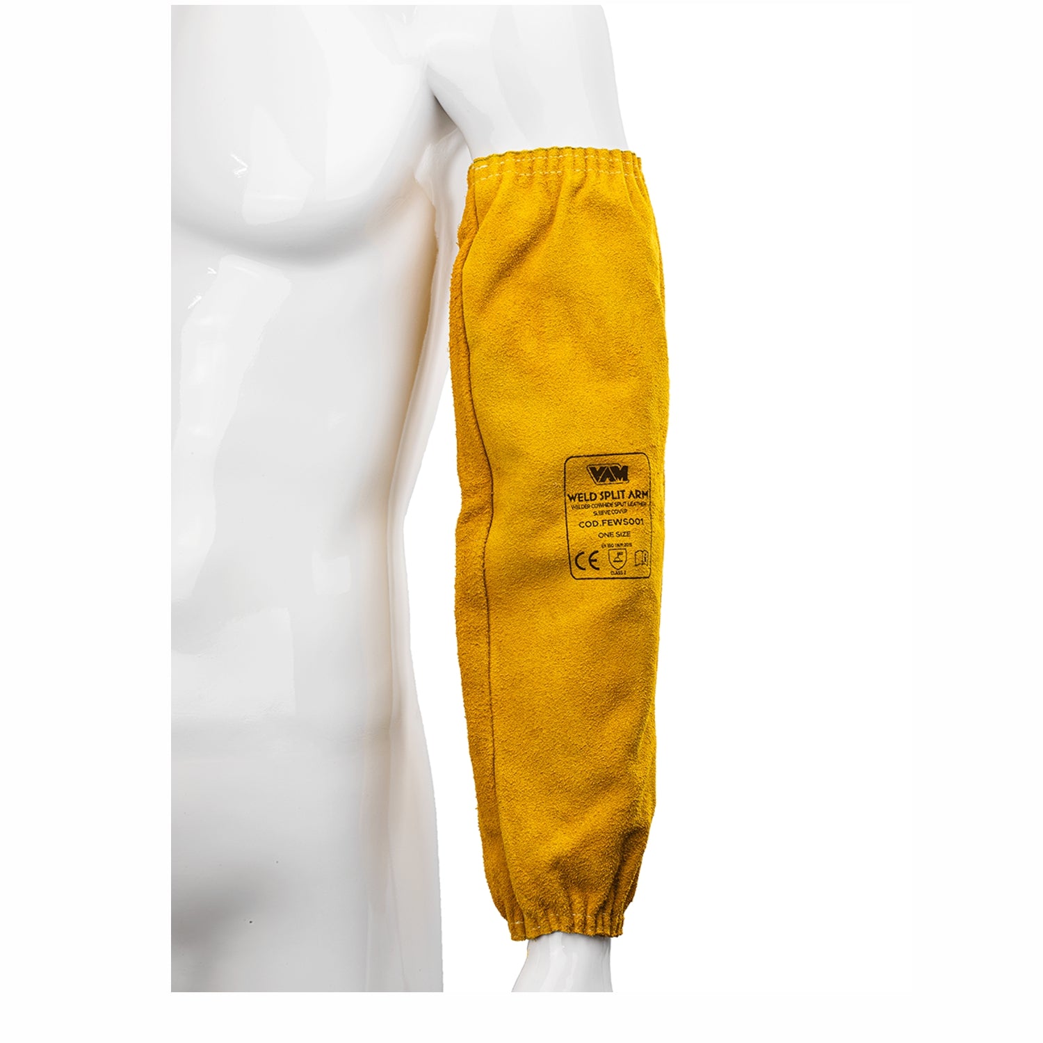 Copri manica da saldatore in pelle crosta bovina colore giallo