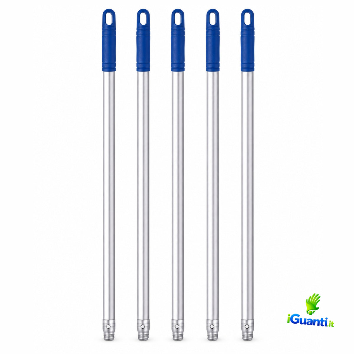 5 Manici alluminio professionale cm. 150 cm. attacco a vite + foro