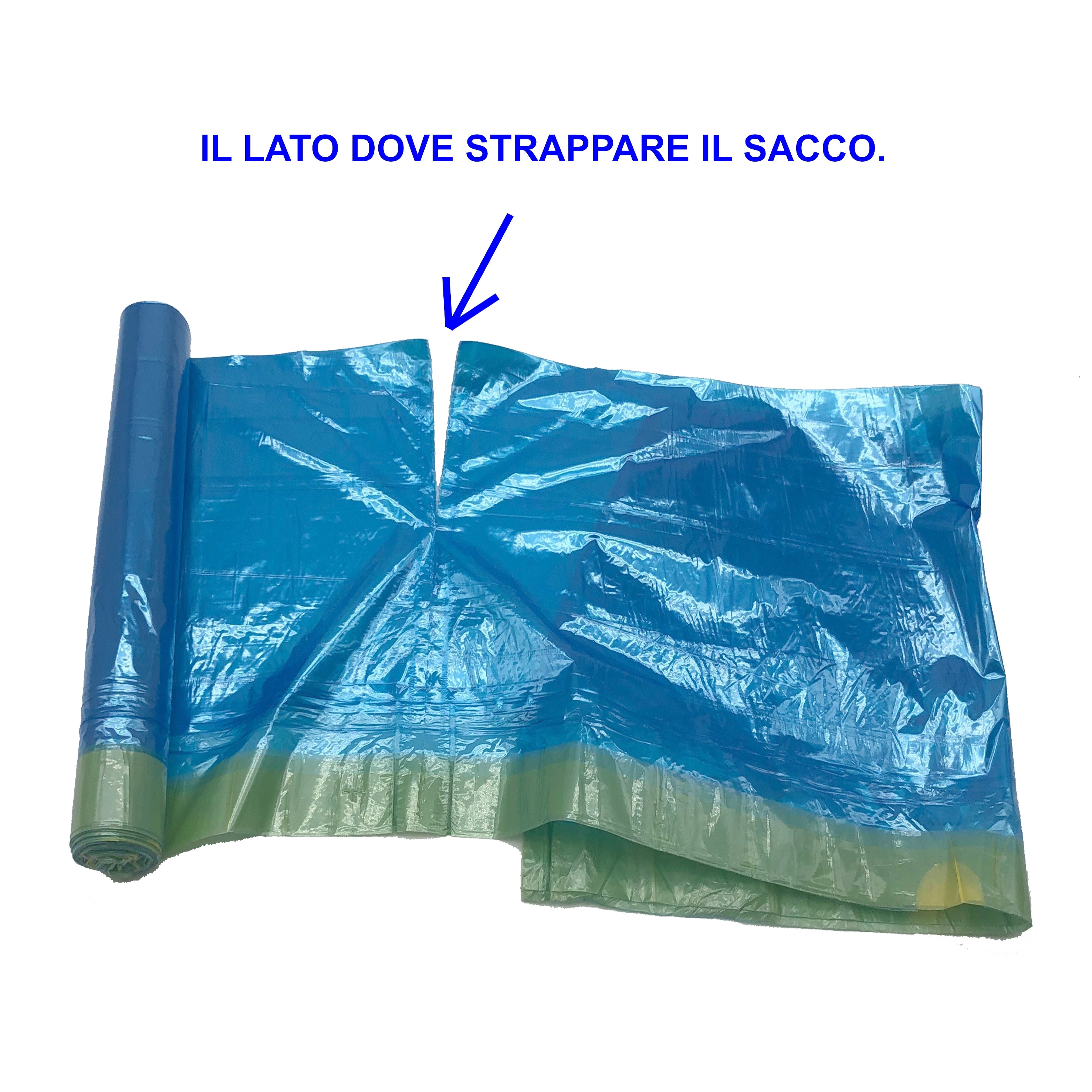 480 Sacchi 60 litri colore giallo con maniglie pattumiera 70x75 cm. 48 rotoli x 10 pz.