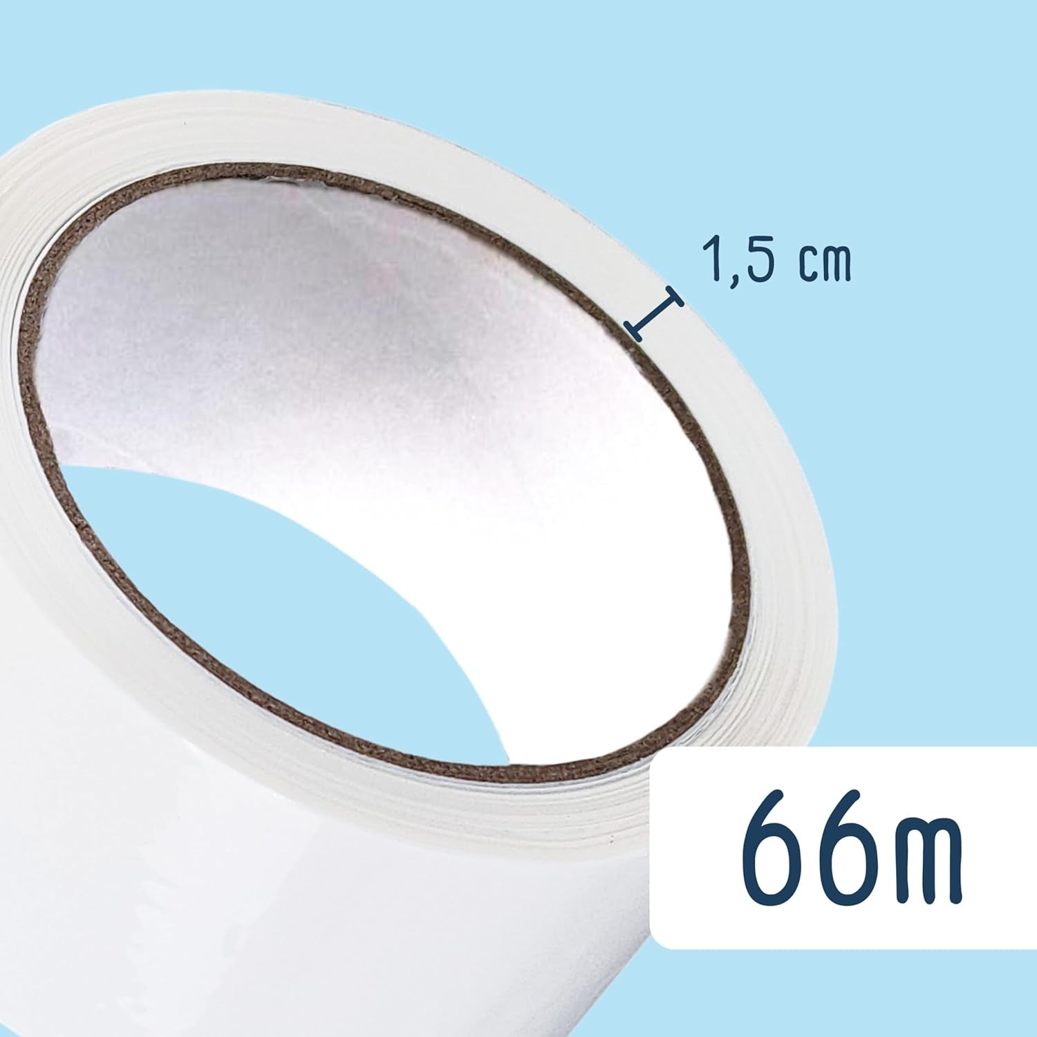 6 rotoli Nastro adesivo bianco 28 my acrilico mm.50 metri 66