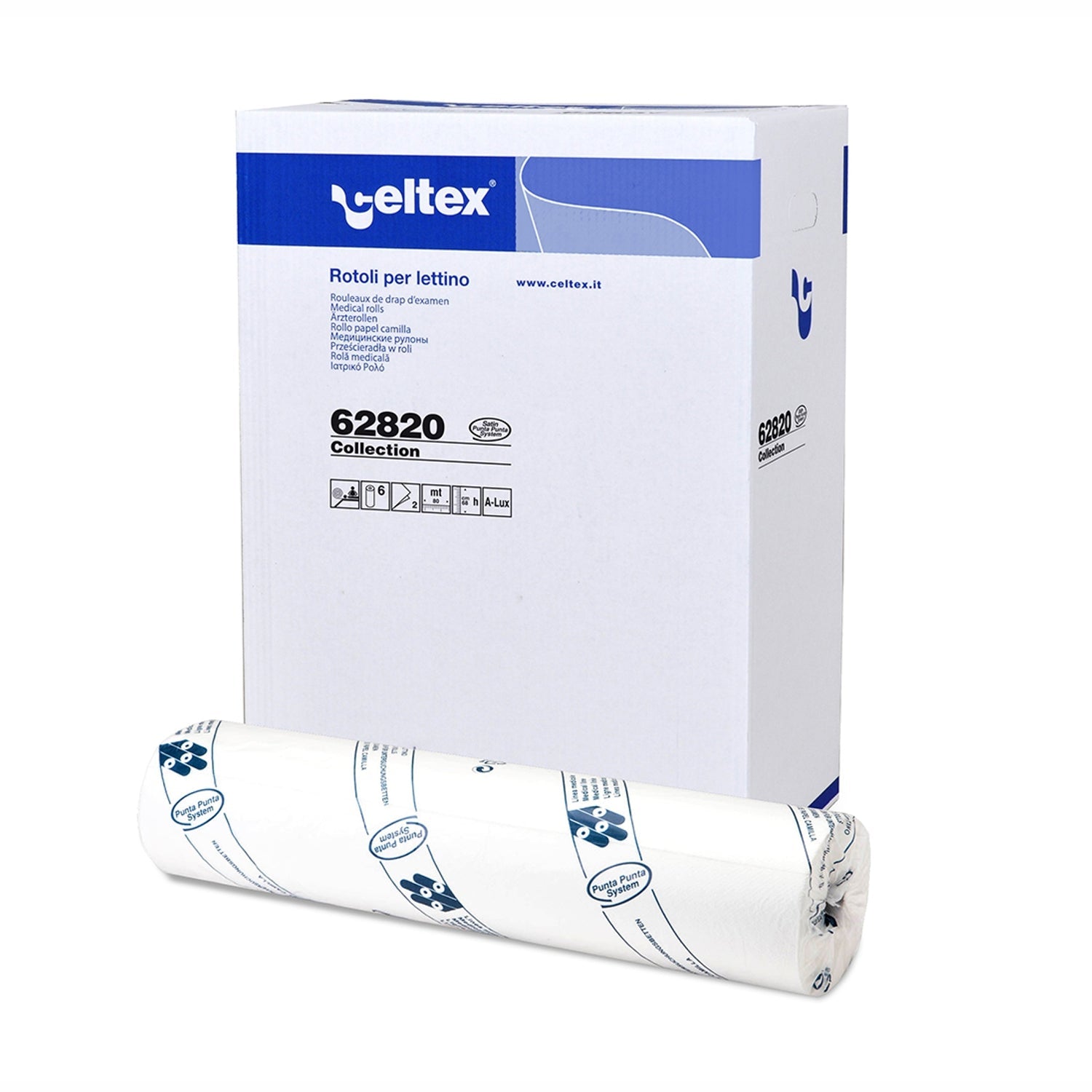 Lenzuolino di carta 2 veli Celtex altezza rotolo 60 cm. Strappi 200 confezione da 6 rotoli C62820