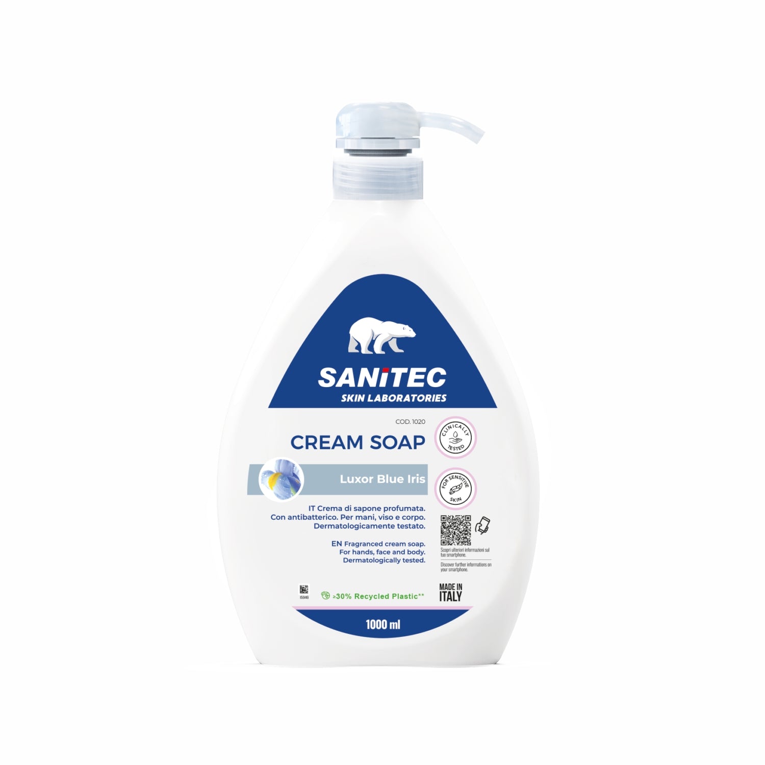 Sapone 6 flaconi Cream Soap profumato idratante con antibatterico 1000 ML sanitec 1020