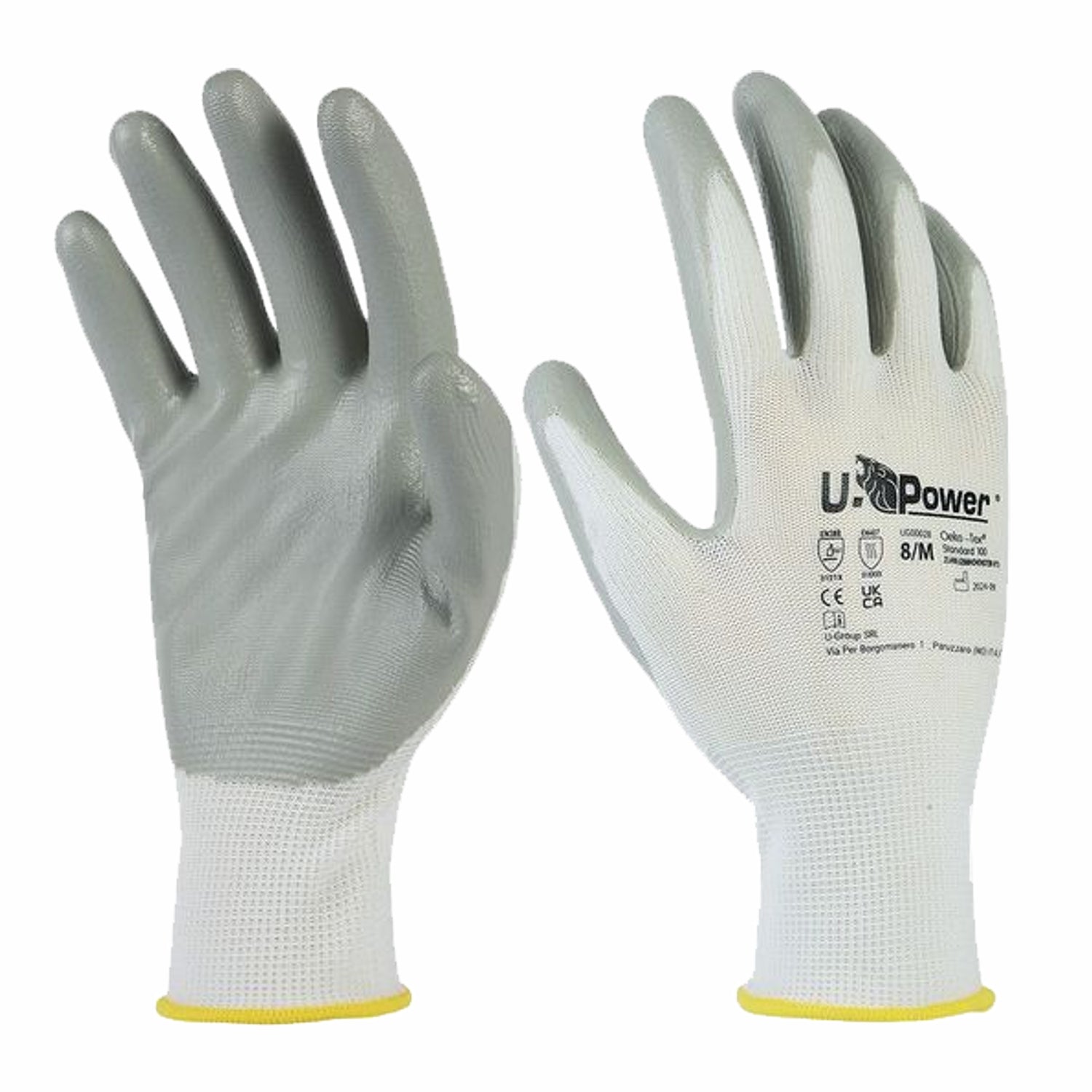 Guanti da Lavoro Nitrile Grigio sul Palmo Touch Screen | IGLO | EN 388 3.1.2.1.X | U-Power