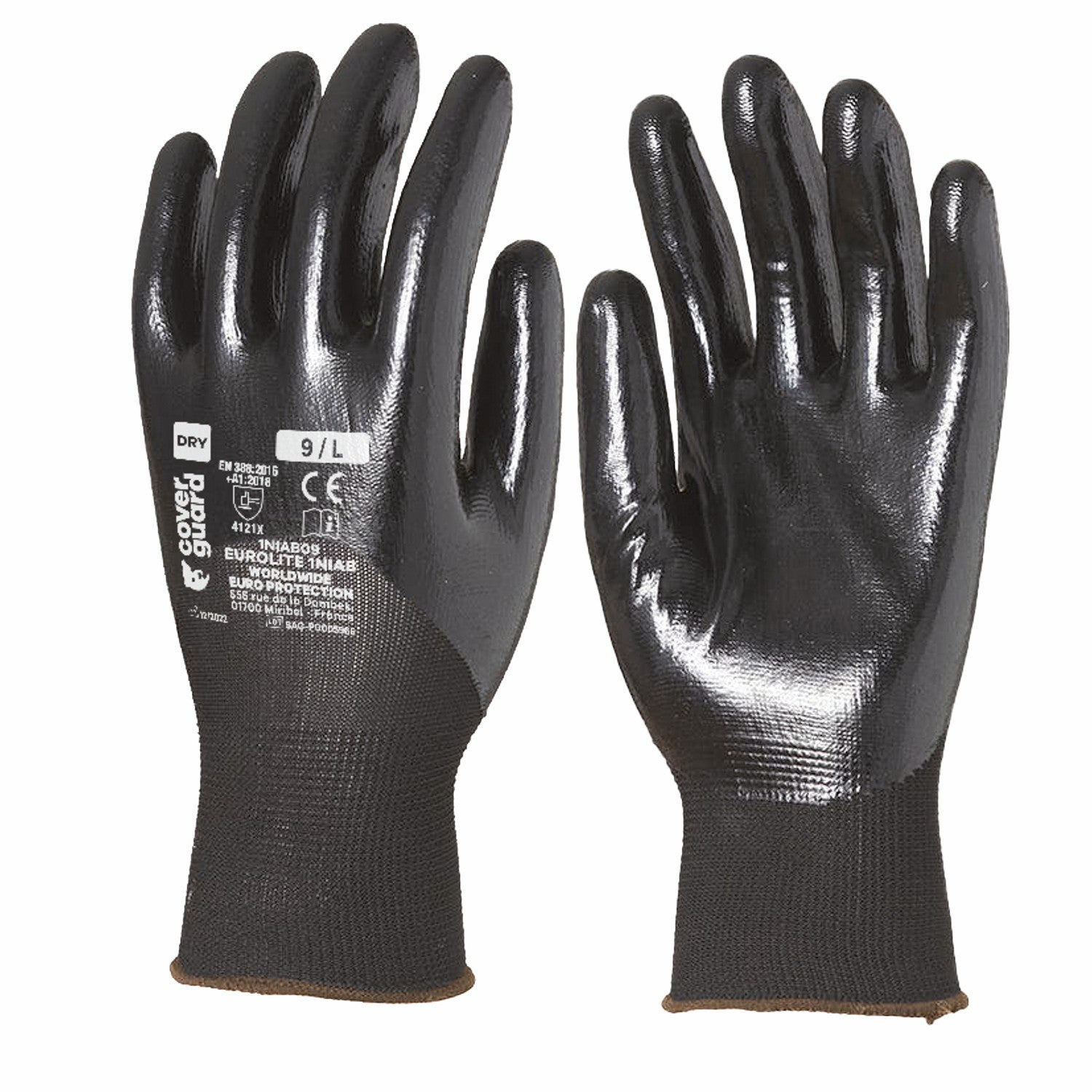 Guanti da lavoro nylon ricoperti in Nitrile 3/4 protezione da oli e grasso 1niab