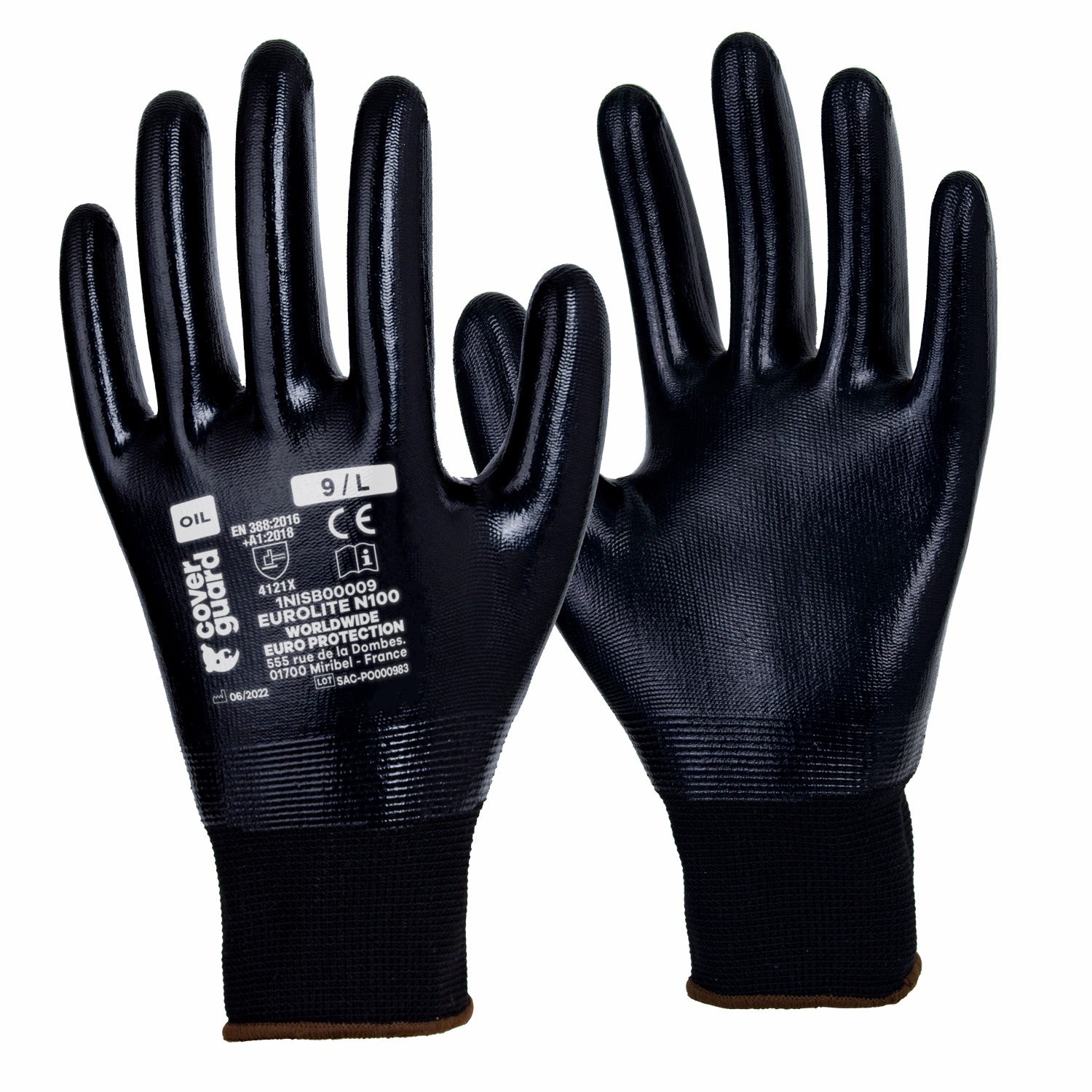 Guanti da lavoro nylon ricoperti in Nitrile 4/4 protezione da oli e grasso 1nisb00