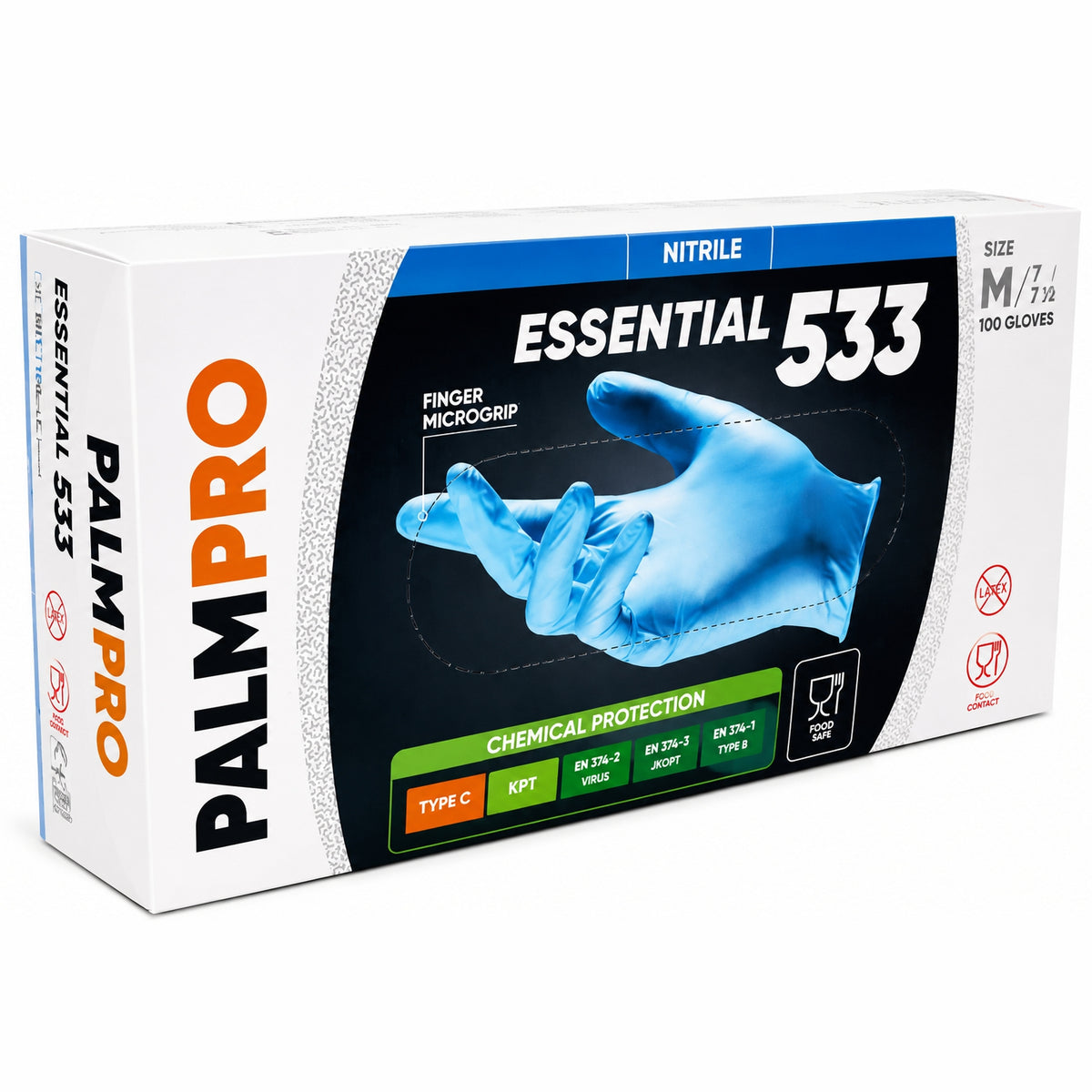Guanti monouso nitrile blu senza polvere Palmpro Essential 533 Icoguanti - confezione 100 pz taglia M