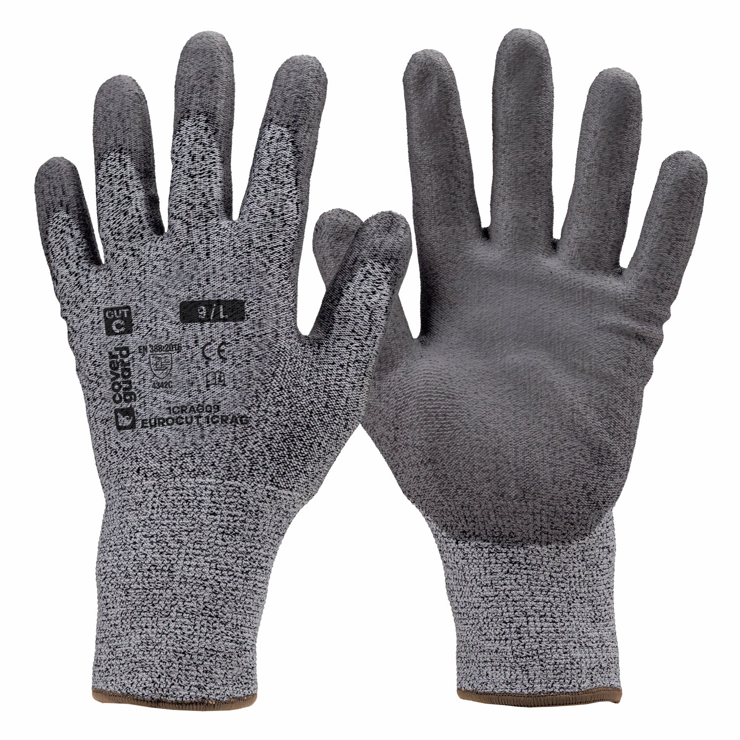 Guanti antitaglio HPPE palmo spalmato in POLIURETANO grigio 1crag