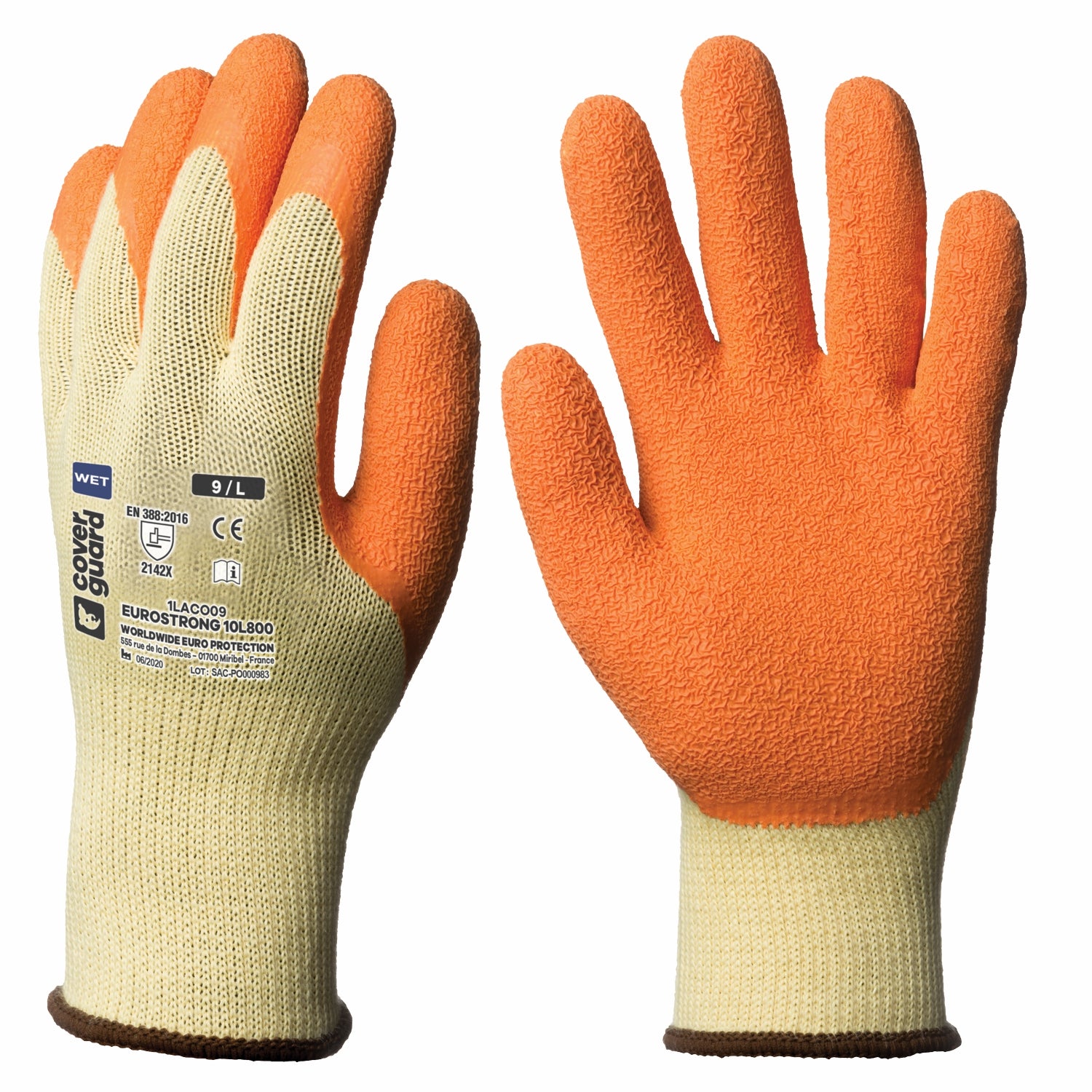 Guanti da lavoro 1LACO rivestito in lattice sul palmo ottima presa finitura zigrinata