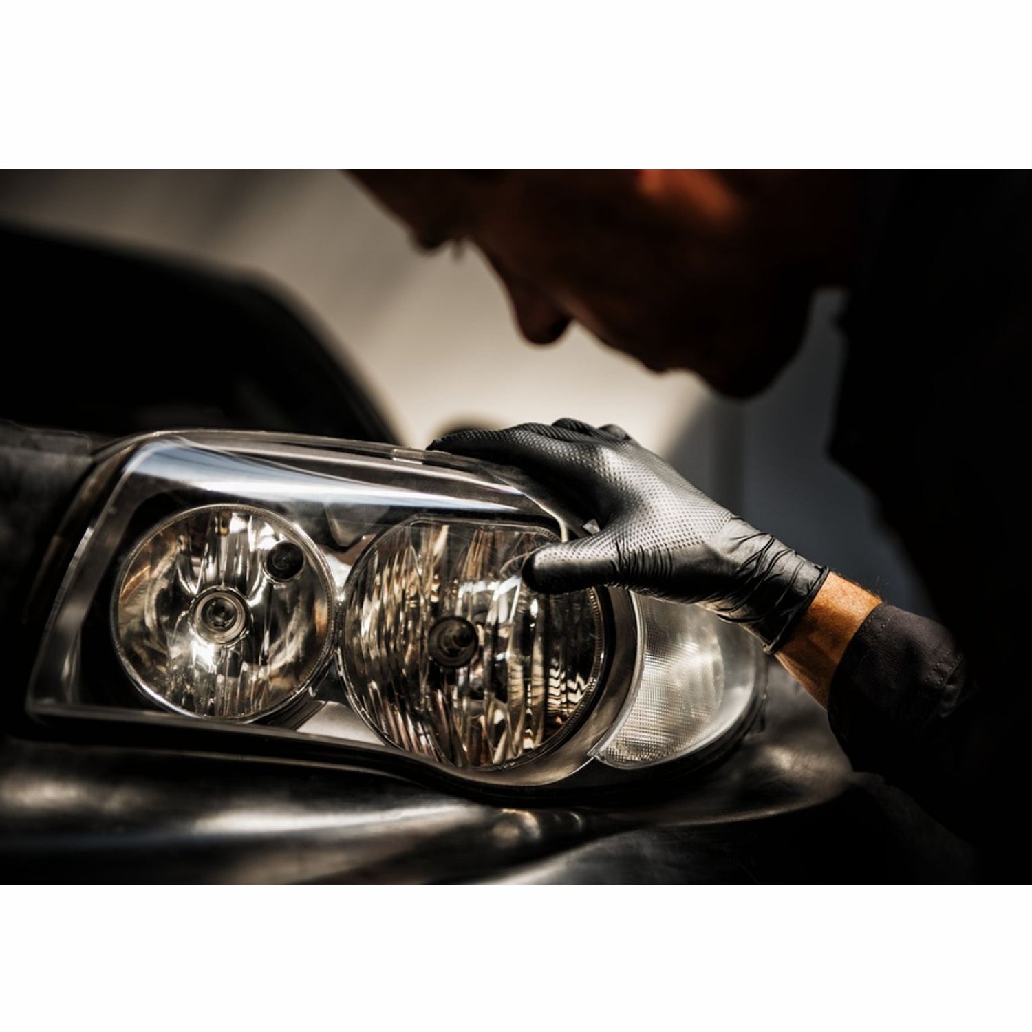 Guanti puntinati monouso nitrile nero senza polvere gogrip black Mercator gr. 6.80