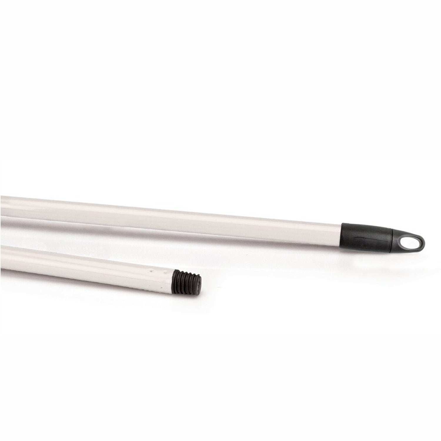 10 Manici scopa in Metallo Plastificato ad Alto Spessore Lunghezza 130 cm, Bianco