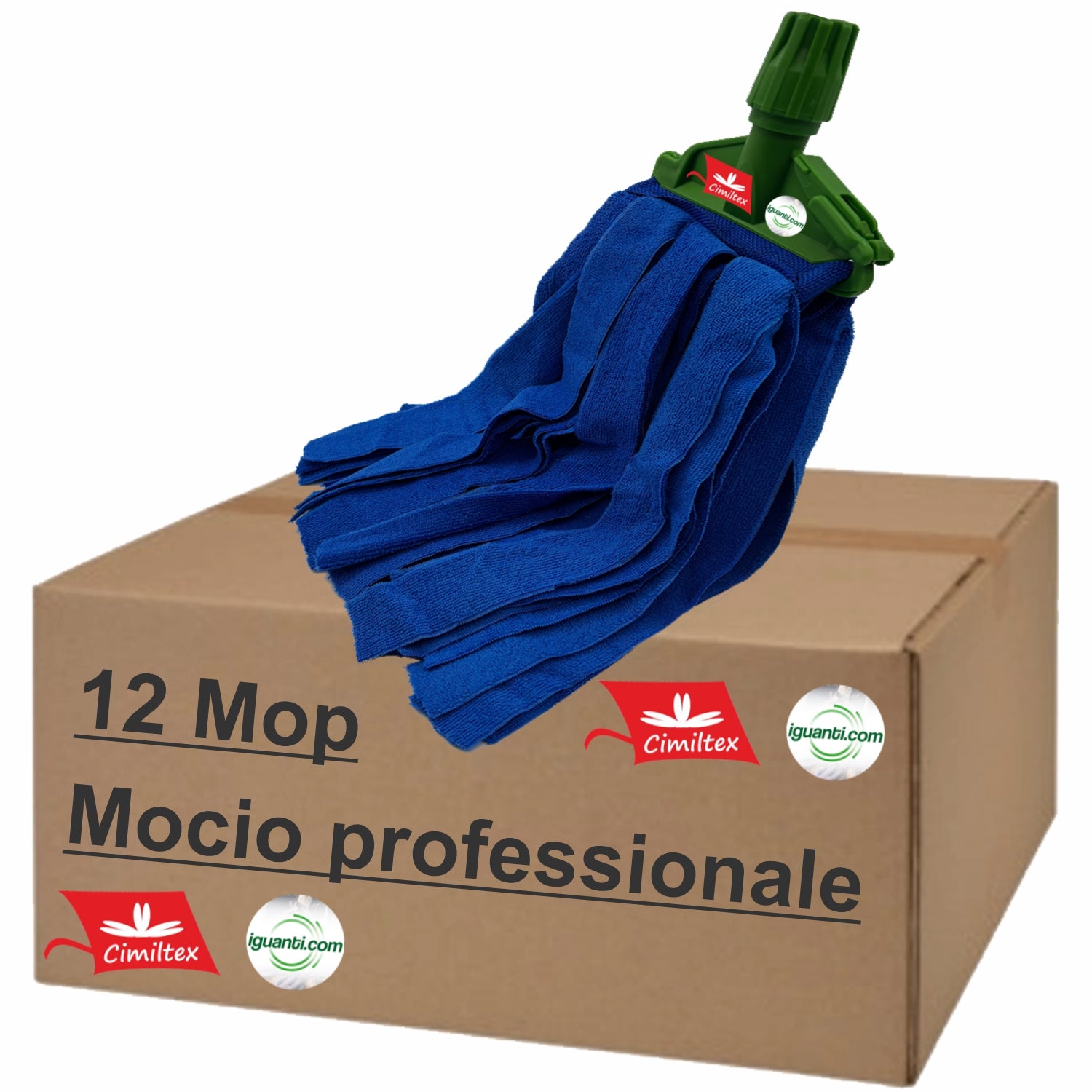 12 Mocio Mop microfibra gr.350 professionale industriale