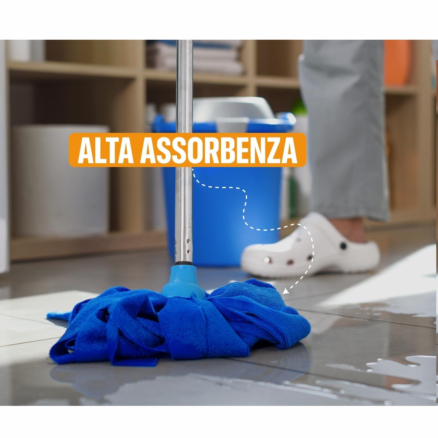 12 Mocio Mop Microfibra gr. 220 professionale filo tagliato ideale per tutti i tipi pavimenti