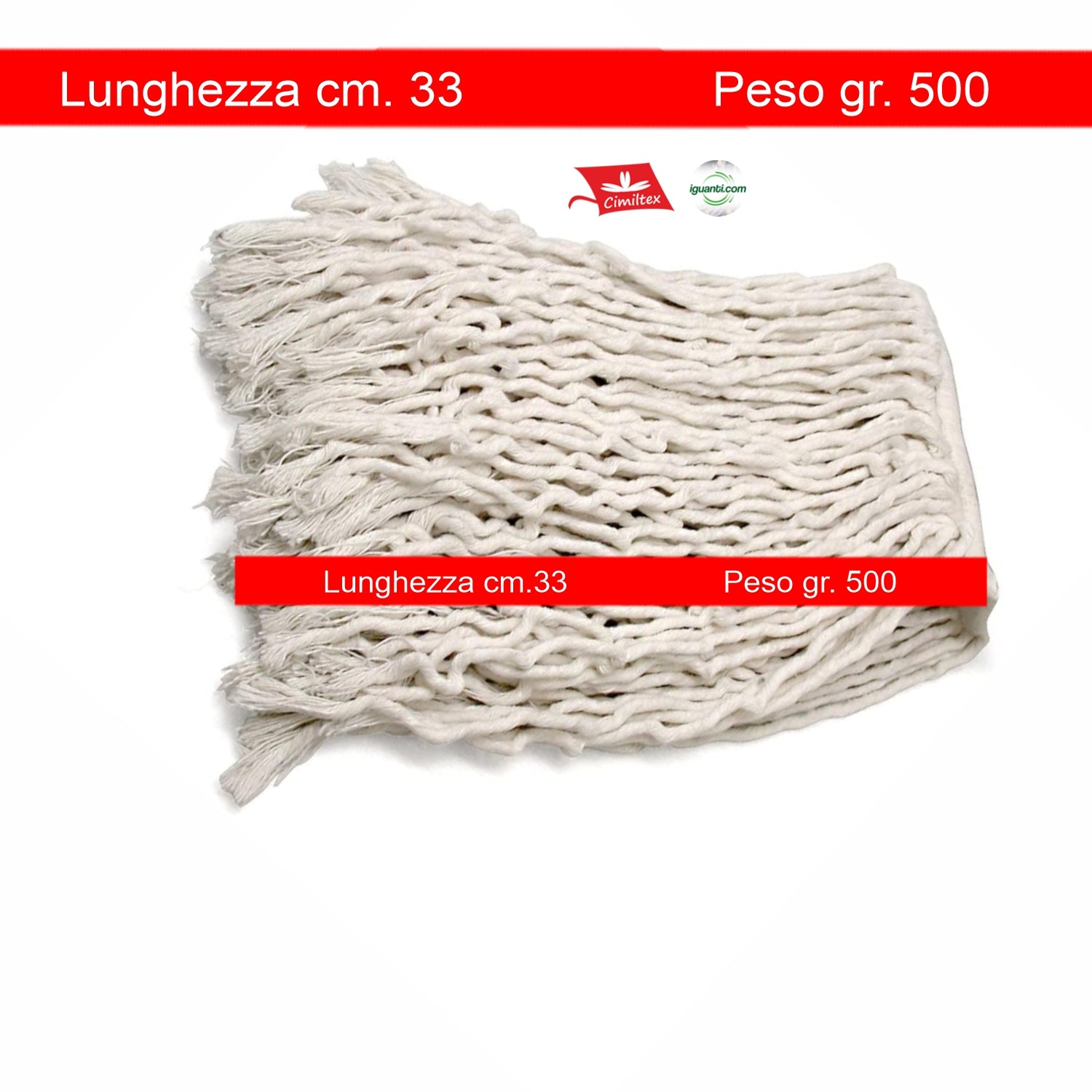 12 Mocio Mop cotone gr.500 lavapavimenti Professionale
