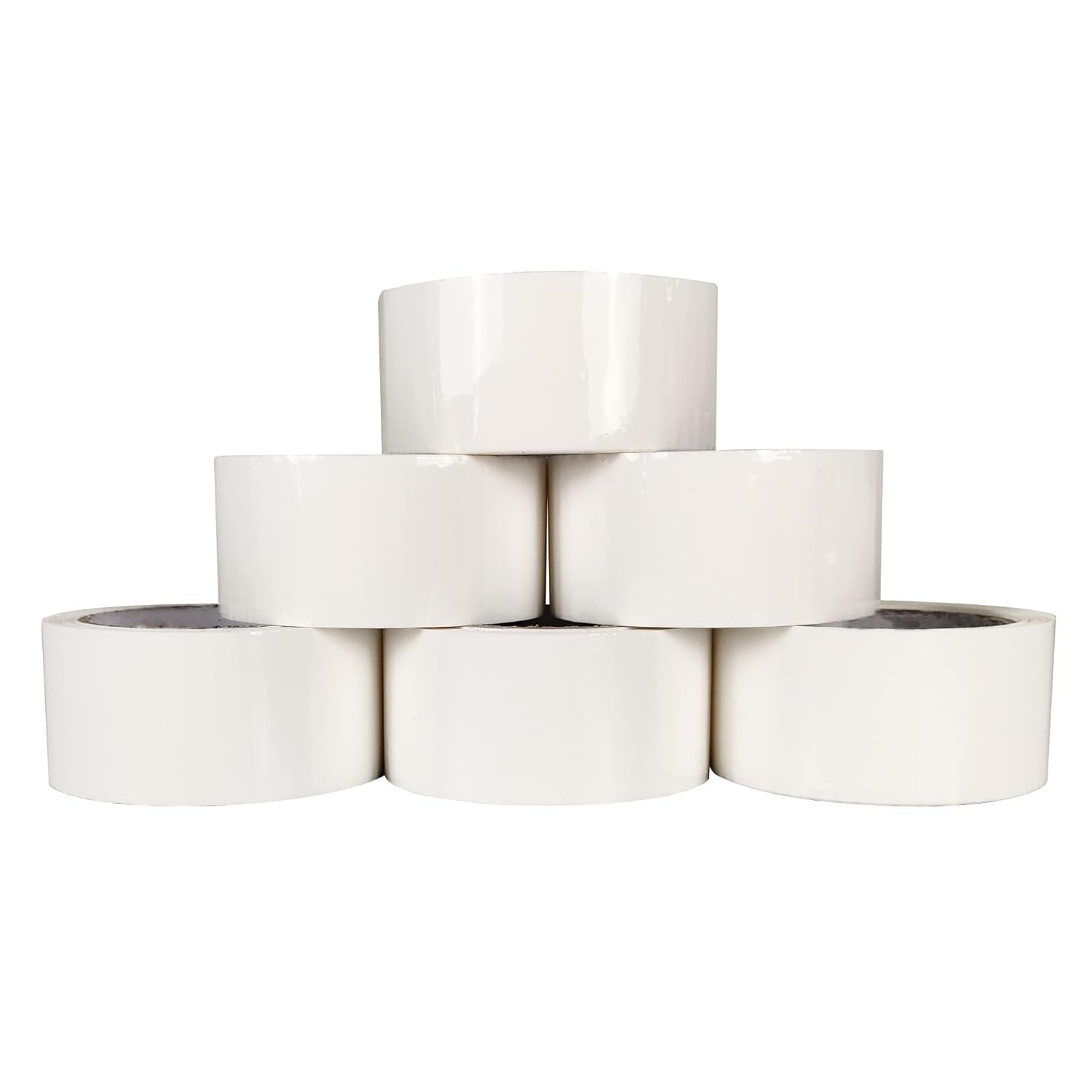 6 rotoli Nastro adesivo bianco 28 my acrilico mm.50 metri 66