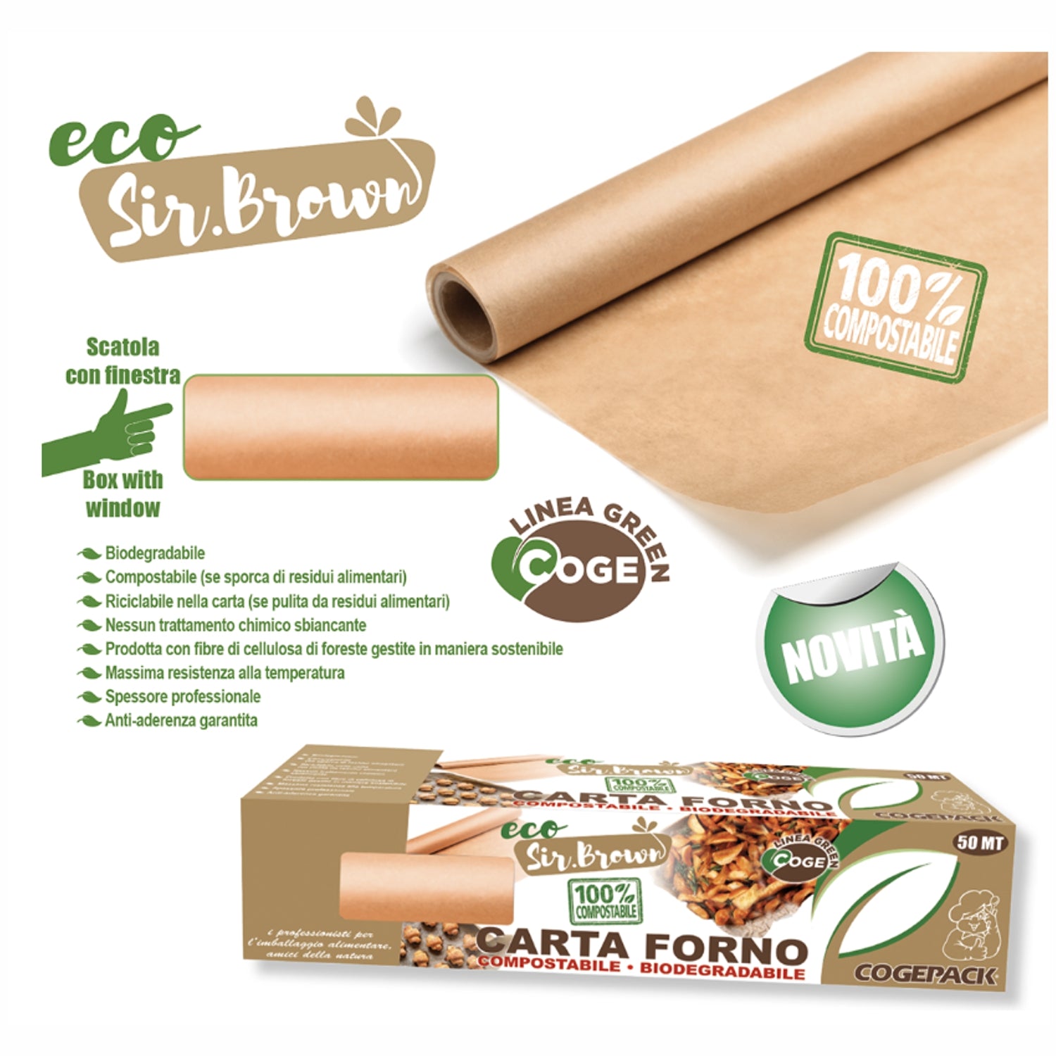 Rotolo Carta Forno professionale larghezza 330 mm. lunghezza 50 metri Cogepack