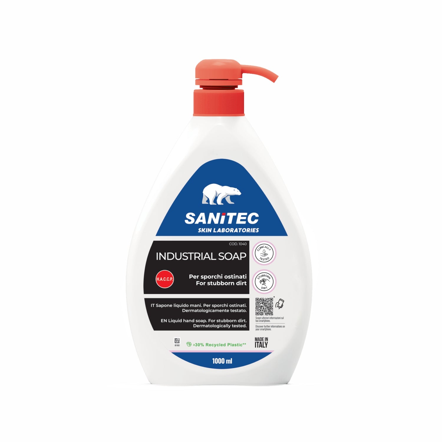 Sapone liquido specifico per sporchi ostinati oli e grassi Industrial Soap 1000 ML sanitec 1040