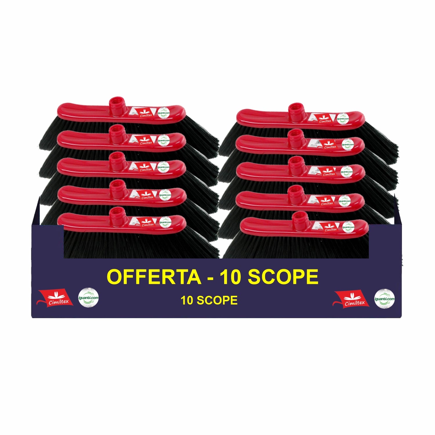Scopa angolare professionale per interni ed esterni scatola da 10 scope