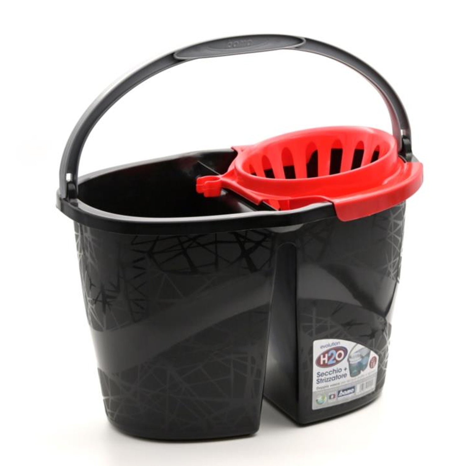 Secchio doppia vasca con strizzatore h2o evolution 18 litri bama