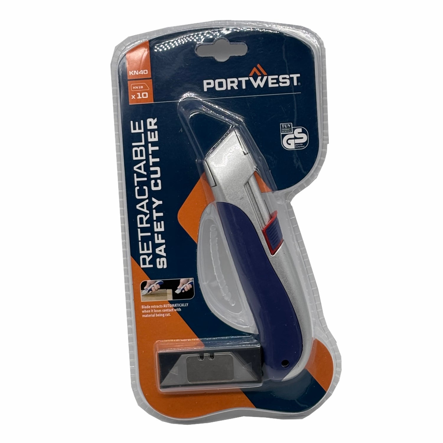 Taglierino cutter con molla retrattile KN40 con 10 lame