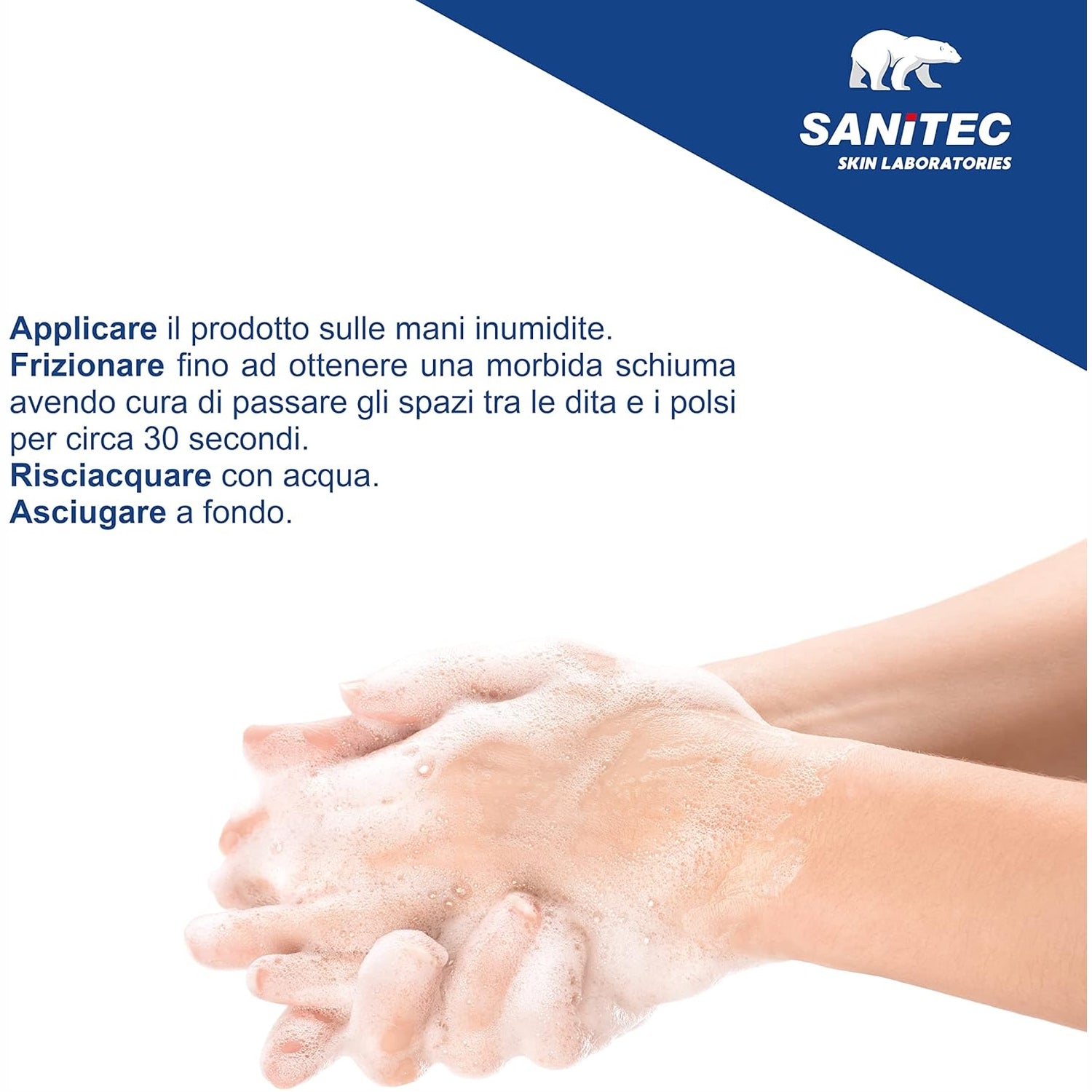 Sapone 6 flaconi Cream Soap profumato idratante con antibatterico 1000 ML sanitec 1020