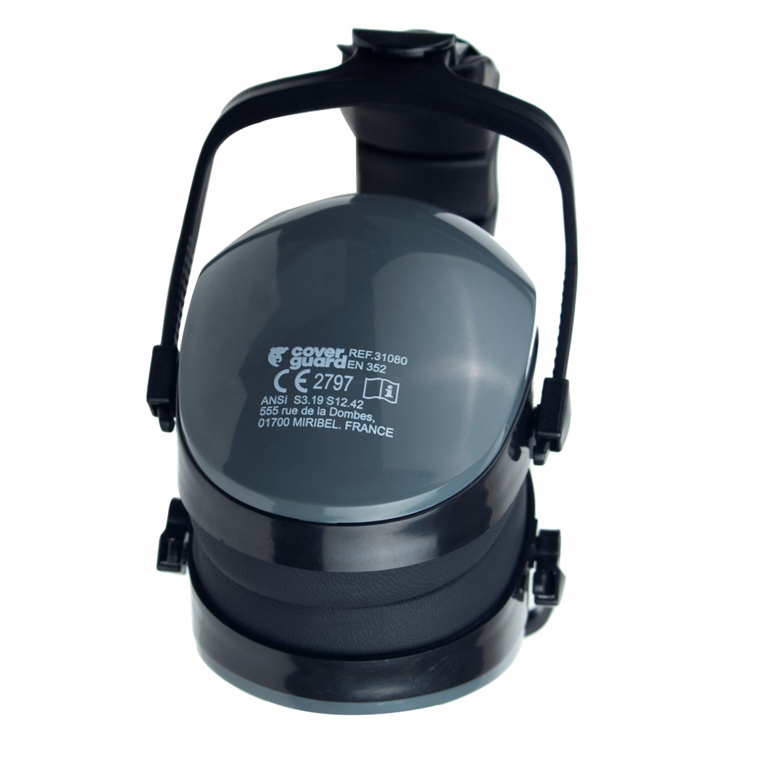 Cuffia auricolare 29,8 DB in ABS nero, archetto regolabile e pieghevole