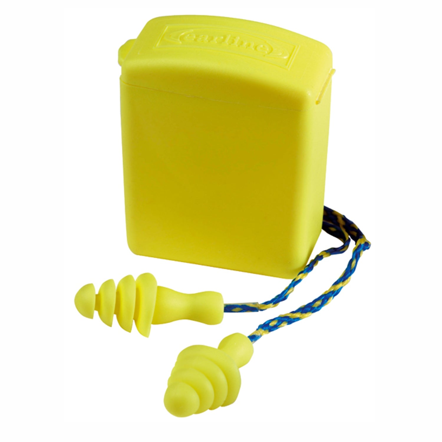 Tappi antirumore 30 DB giallo con cordoncino 4 flange lisce